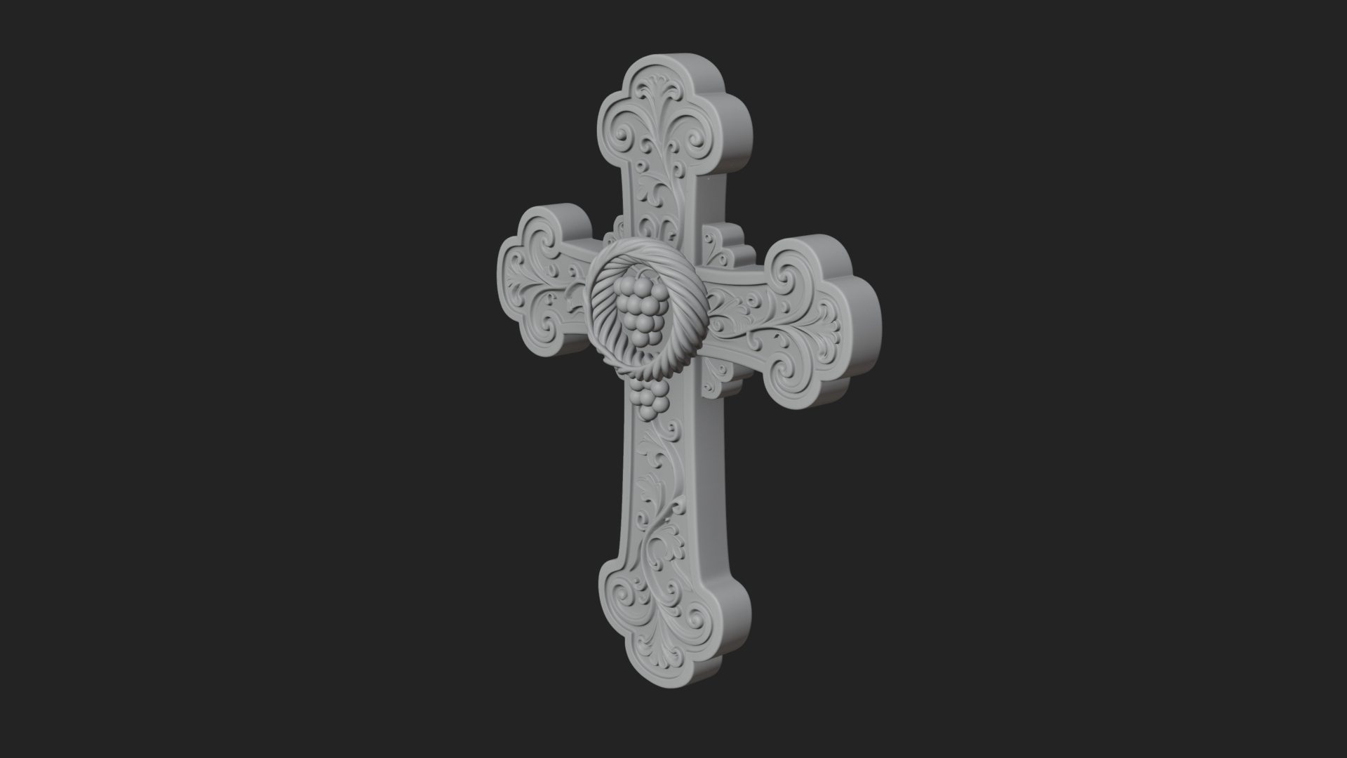 Carved Relief Wall Cross Design 293 3D Print Model 3D Model