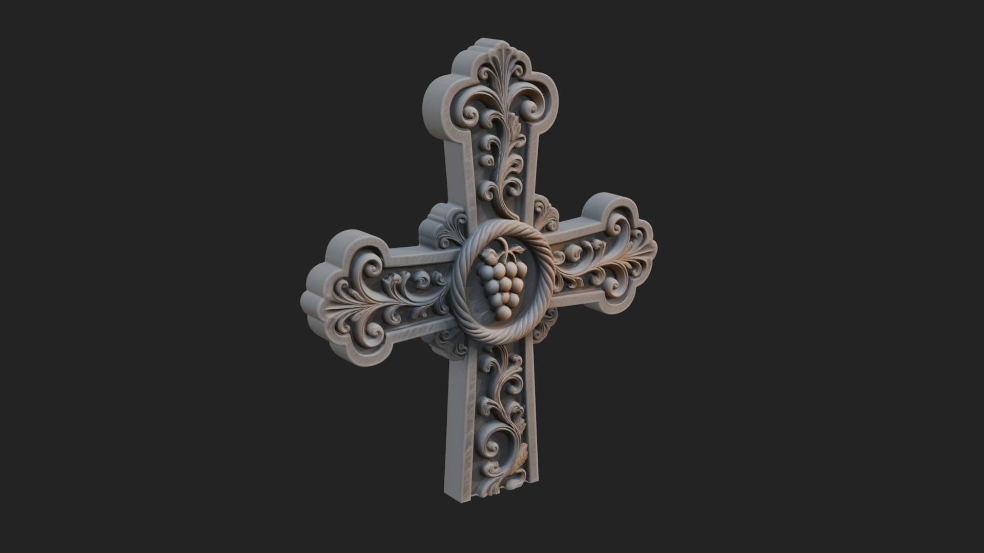 Carved Relief Wall Cross Design 295 3D Print Model 3D Model