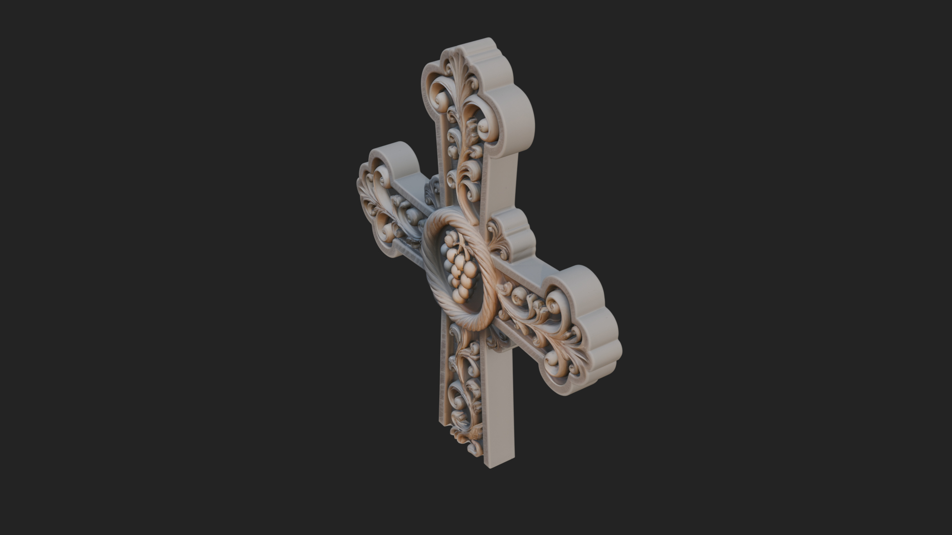 Carved Relief Wall Cross Design 295 3D Print Model 3D Model