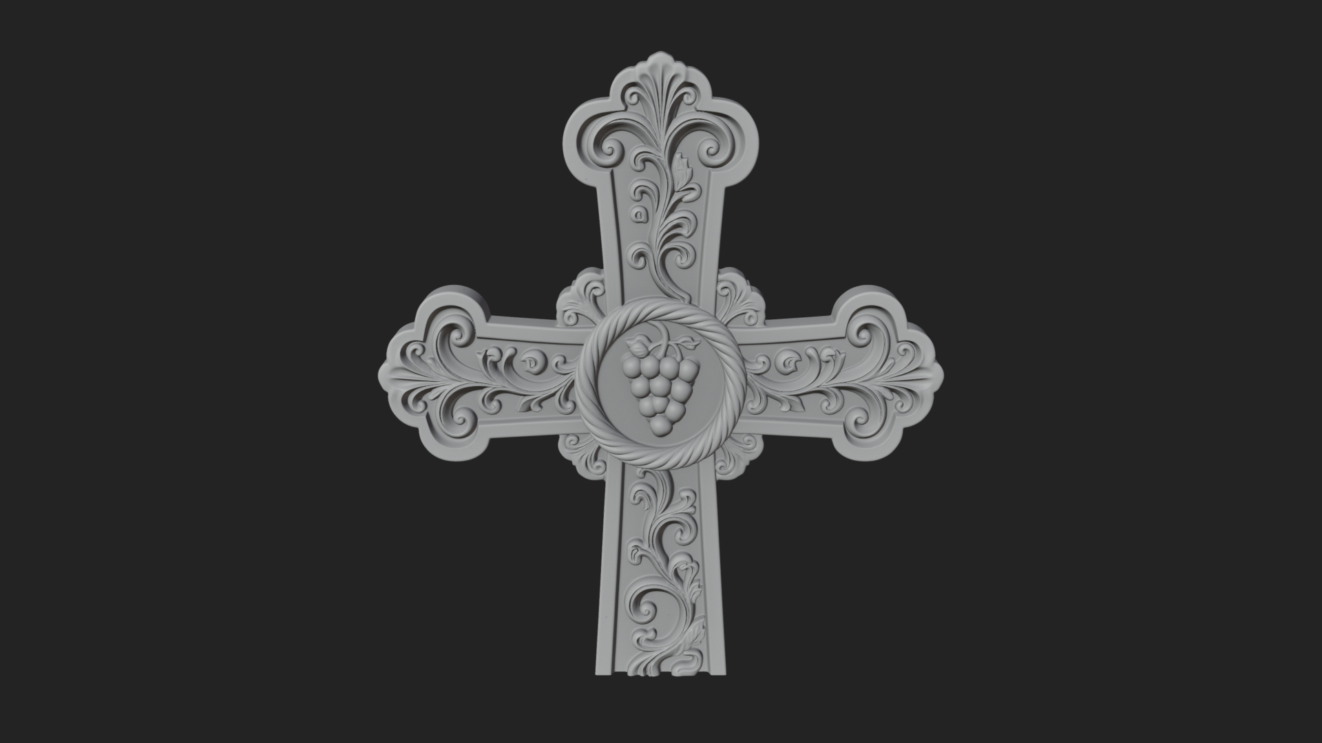 Carved Relief Wall Cross Design 295 3D Print Model 3D Model