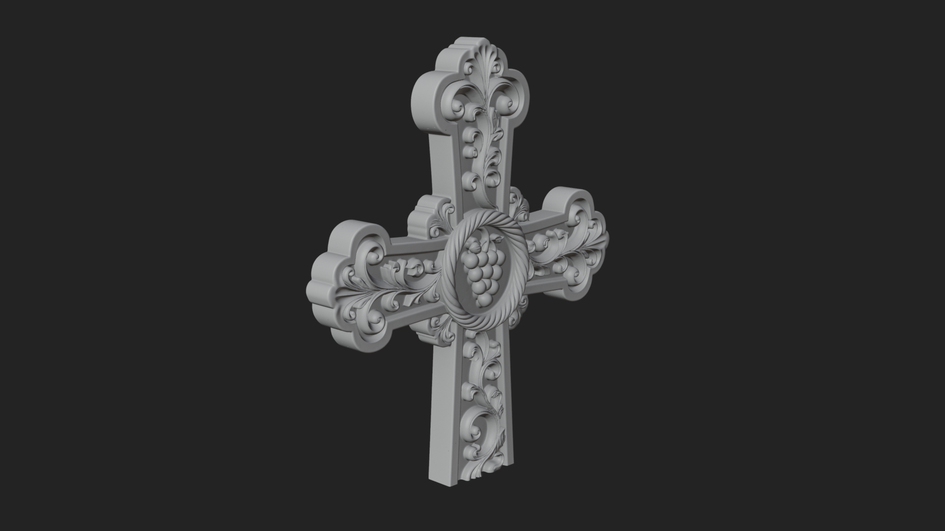 Carved Relief Wall Cross Design 295 3D Print Model 3D Model