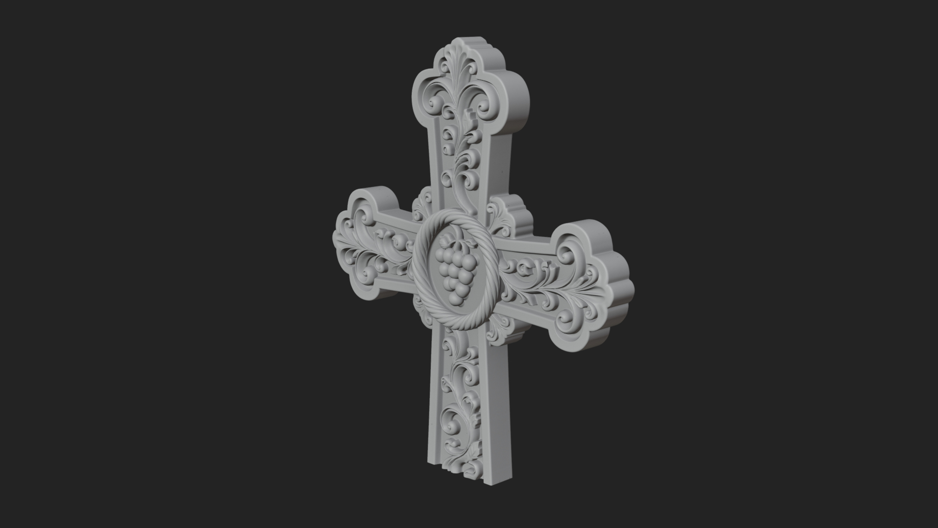 Carved Relief Wall Cross Design 295 3D Print Model 3D Model