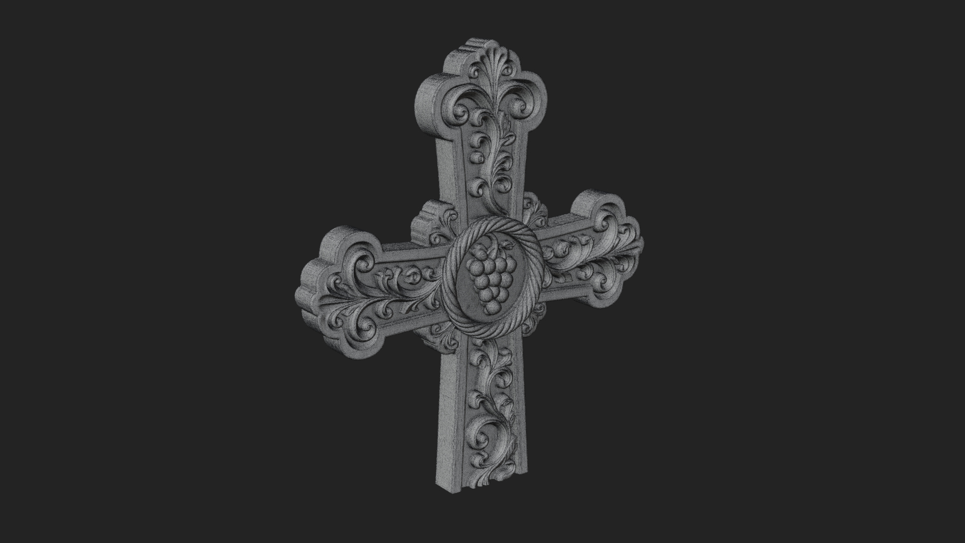 Carved Relief Wall Cross Design 295 3D Print Model 3D Model