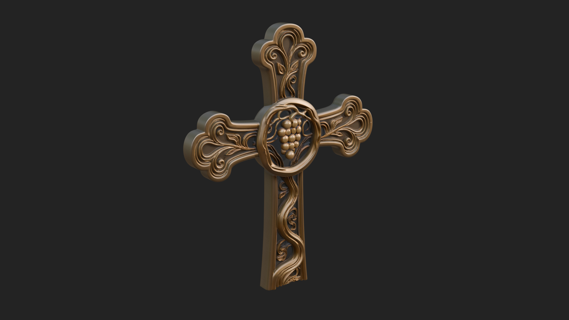 Carved Relief Wall Cross Design 296 3D Print Model 3D Model