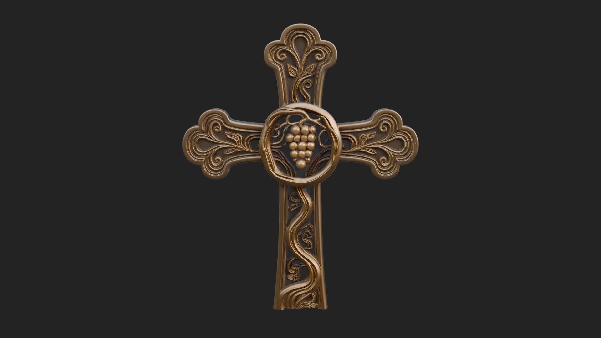 Carved Relief Wall Cross Design 296 3D Print Model 3D Model