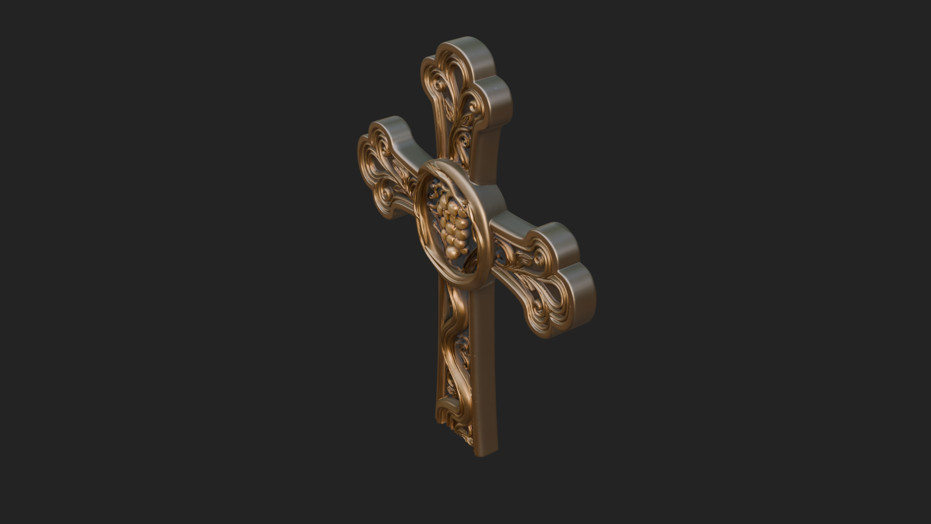 Carved Relief Wall Cross Design 296 3D Print Model 3D Model