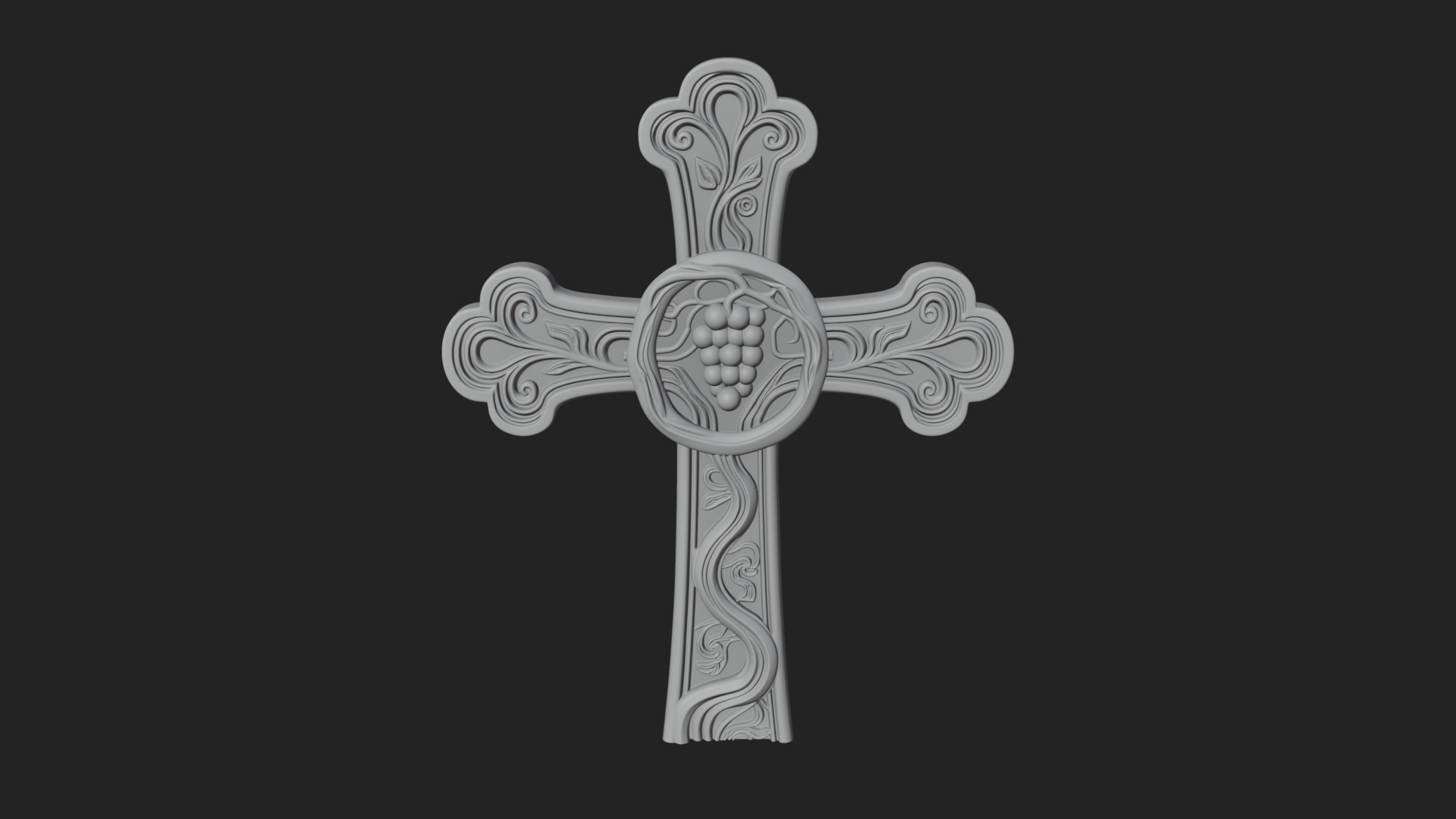Carved Relief Wall Cross Design 296 3D Print Model 3D Model