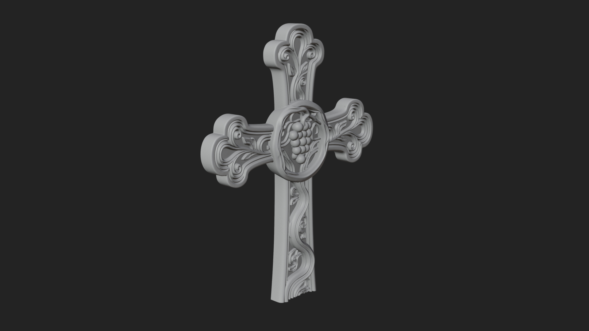 Carved Relief Wall Cross Design 296 3D Print Model 3D Model
