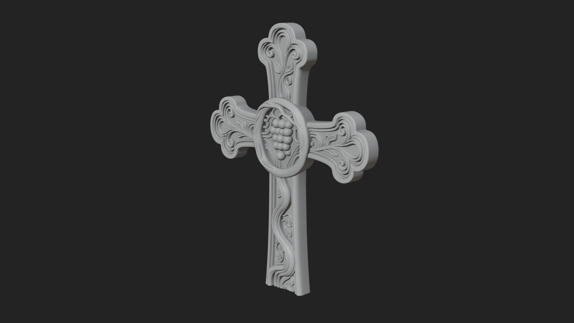 Carved Relief Wall Cross Design 296 3D Print Model 3D Model