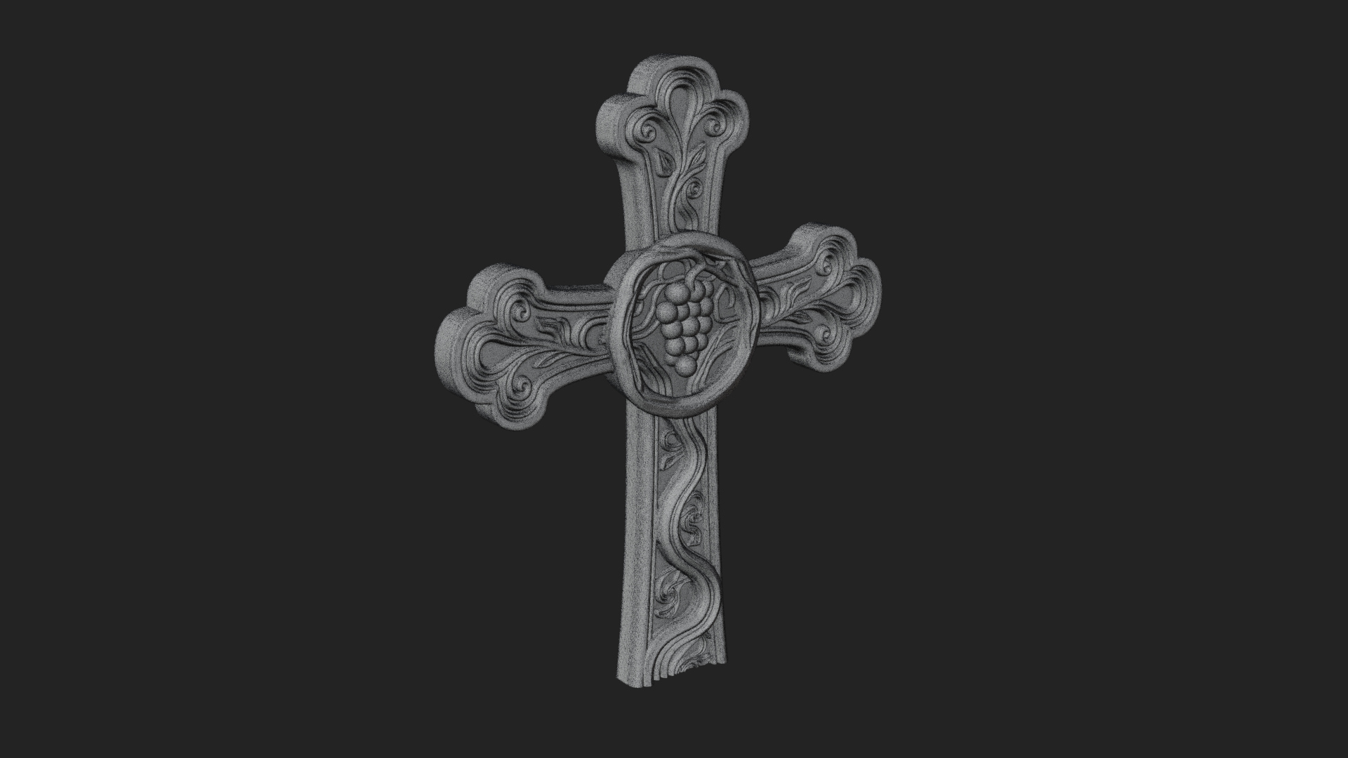 Carved Relief Wall Cross Design 296 3D Print Model 3D Model