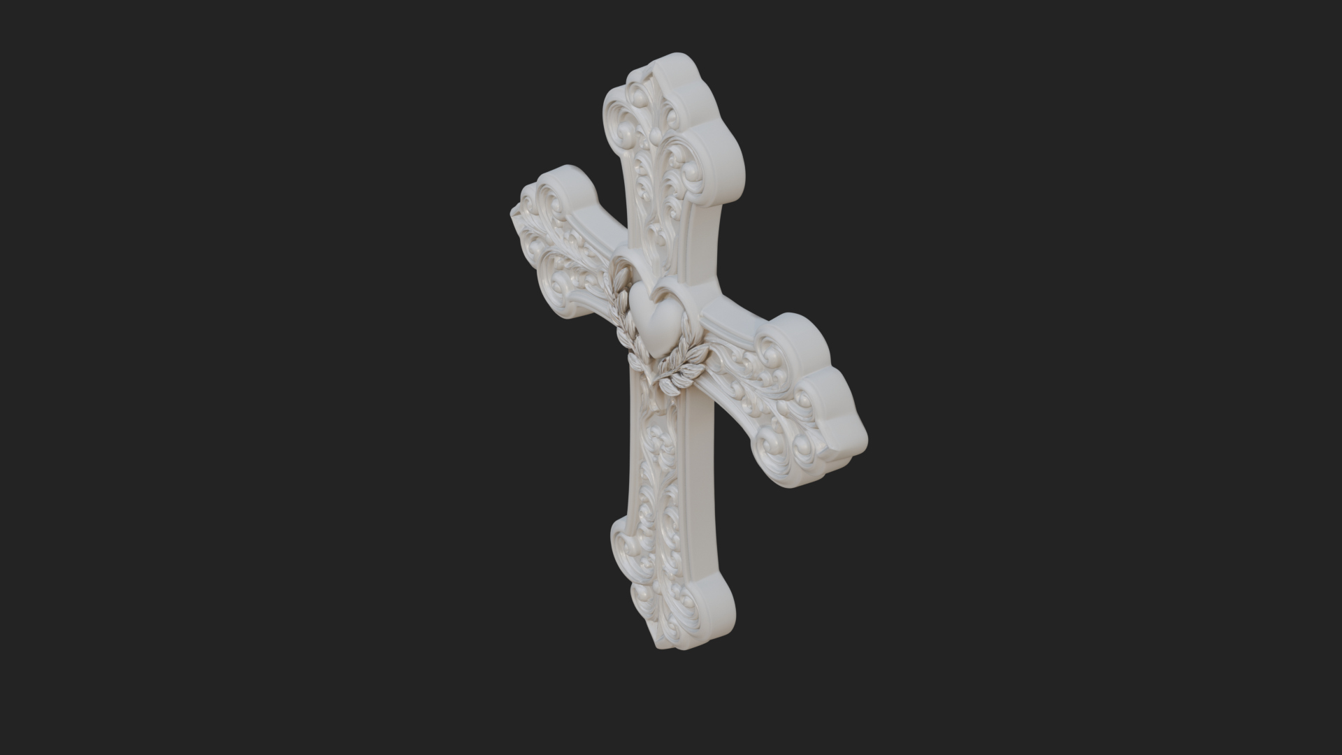 Carved Relief Wall Cross Design 297 3D Print Model 3D Model