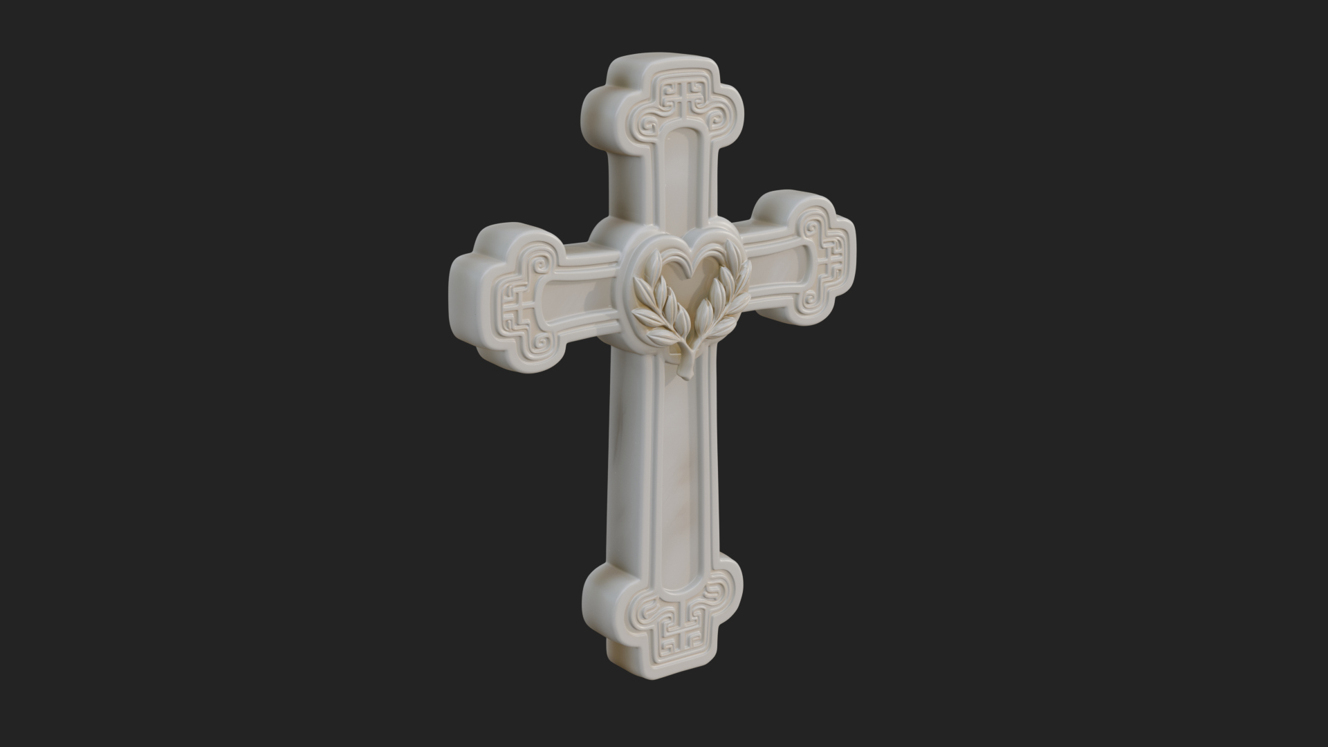 Carved Relief Wall Cross Design 298 3D Print Model 3D Model