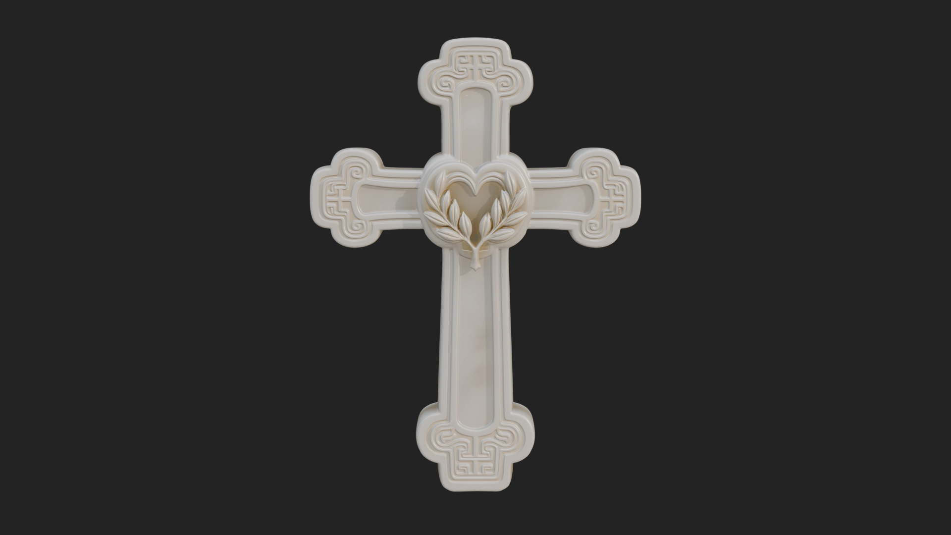 Carved Relief Wall Cross Design 298 3D Print Model 3D Model