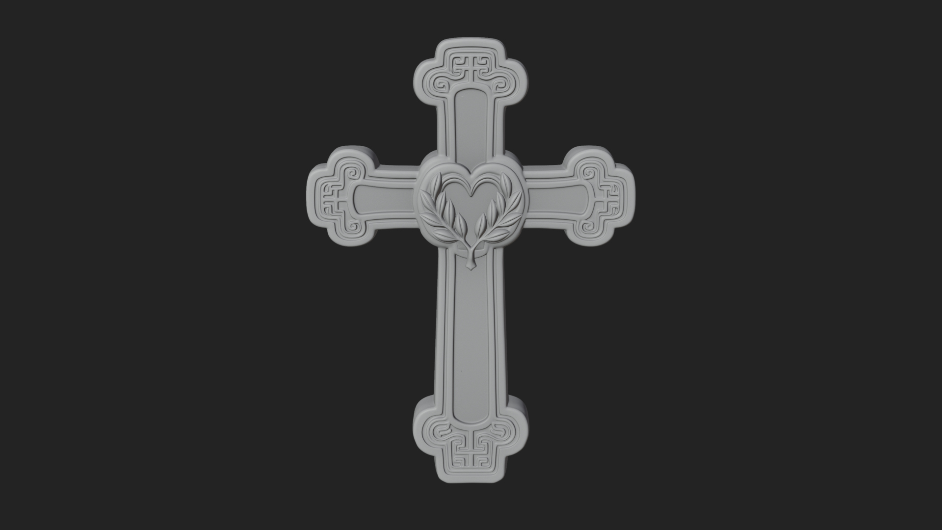 Carved Relief Wall Cross Design 298 3D Print Model 3D Model
