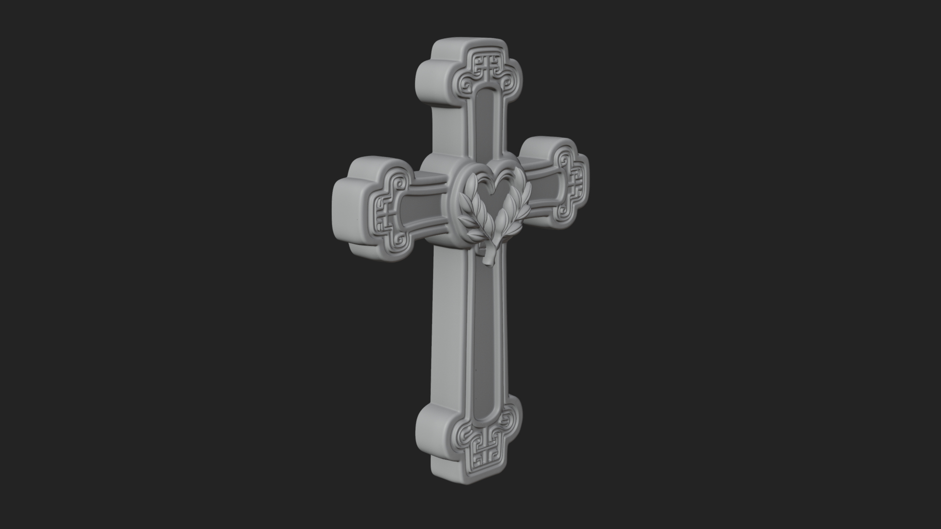 Carved Relief Wall Cross Design 298 3D Print Model 3D Model