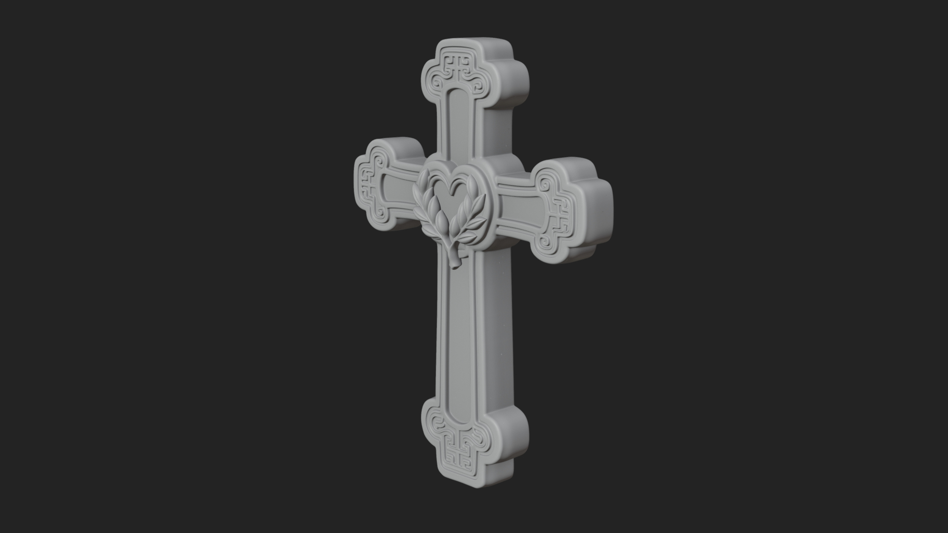 Carved Relief Wall Cross Design 298 3D Print Model 3D Model