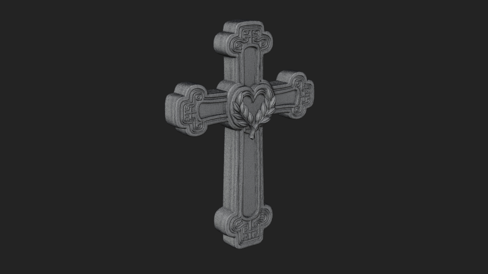 Carved Relief Wall Cross Design 298 3D Print Model 3D Model