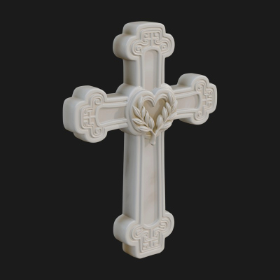 Carved Relief Wall Cross Design 298 3D Print Model