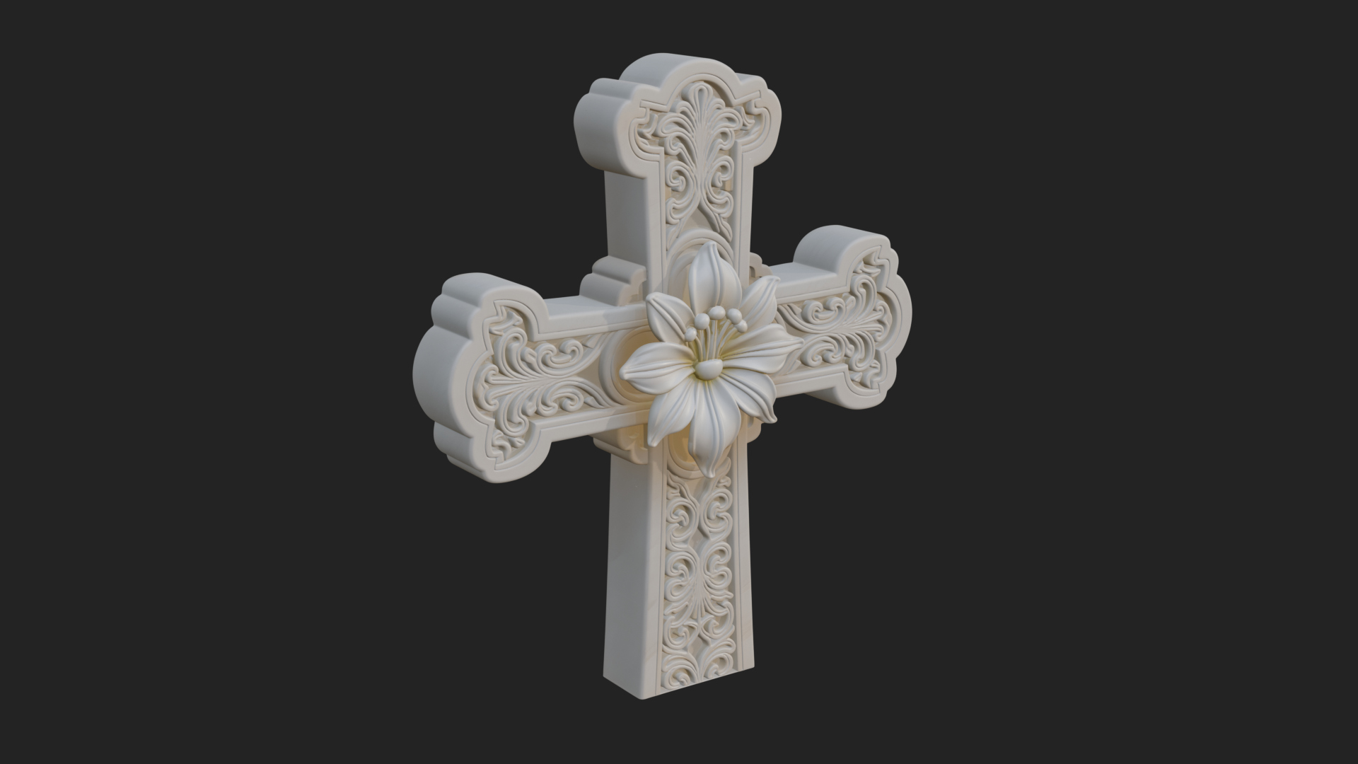 Carved Relief Wall Cross Design 299 3D Print Model 3D Model