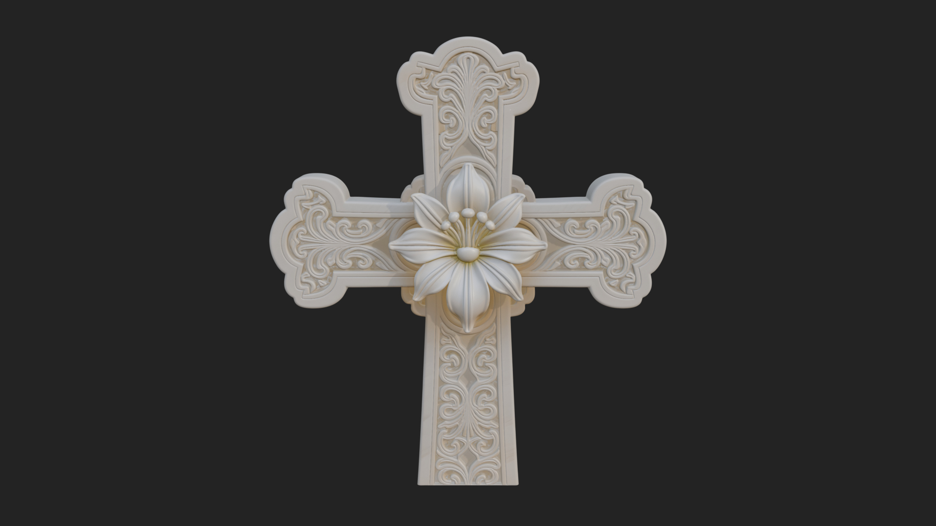 Carved Relief Wall Cross Design 299 3D Print Model 3D Model