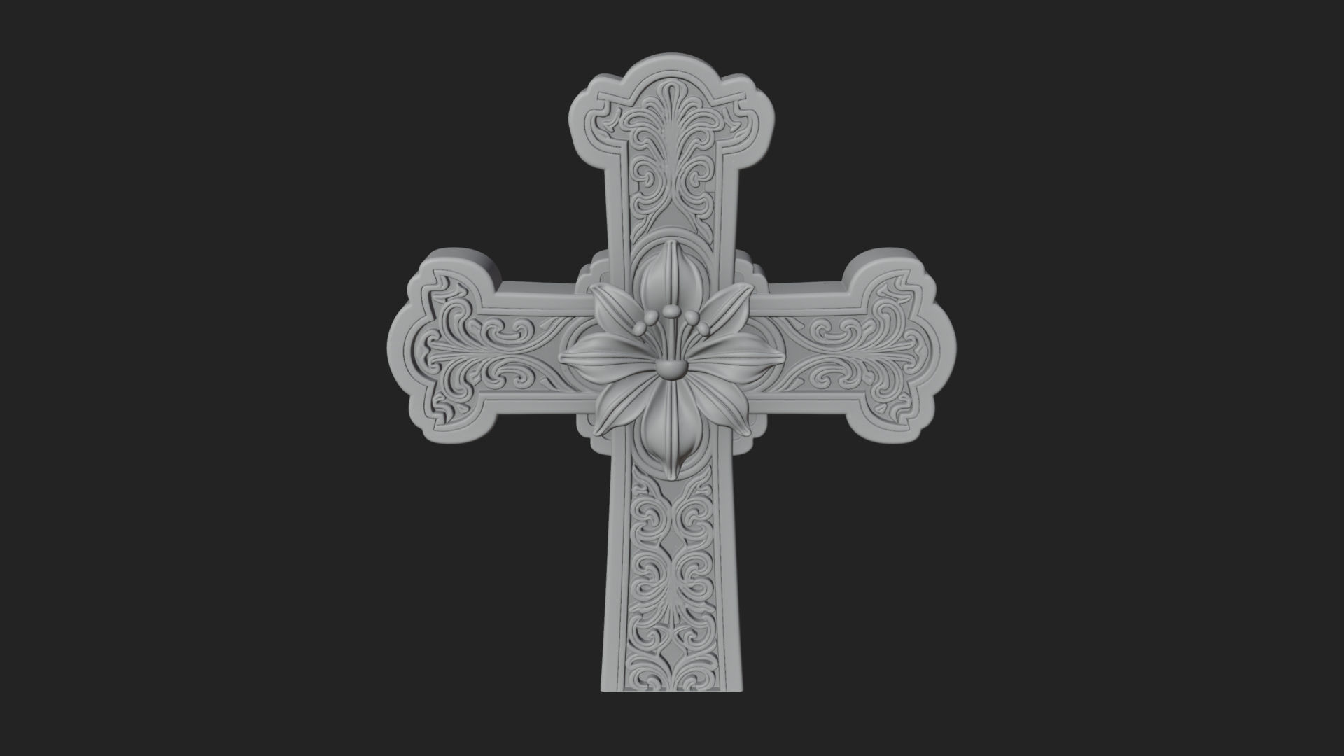 Carved Relief Wall Cross Design 299 3D Print Model 3D Model