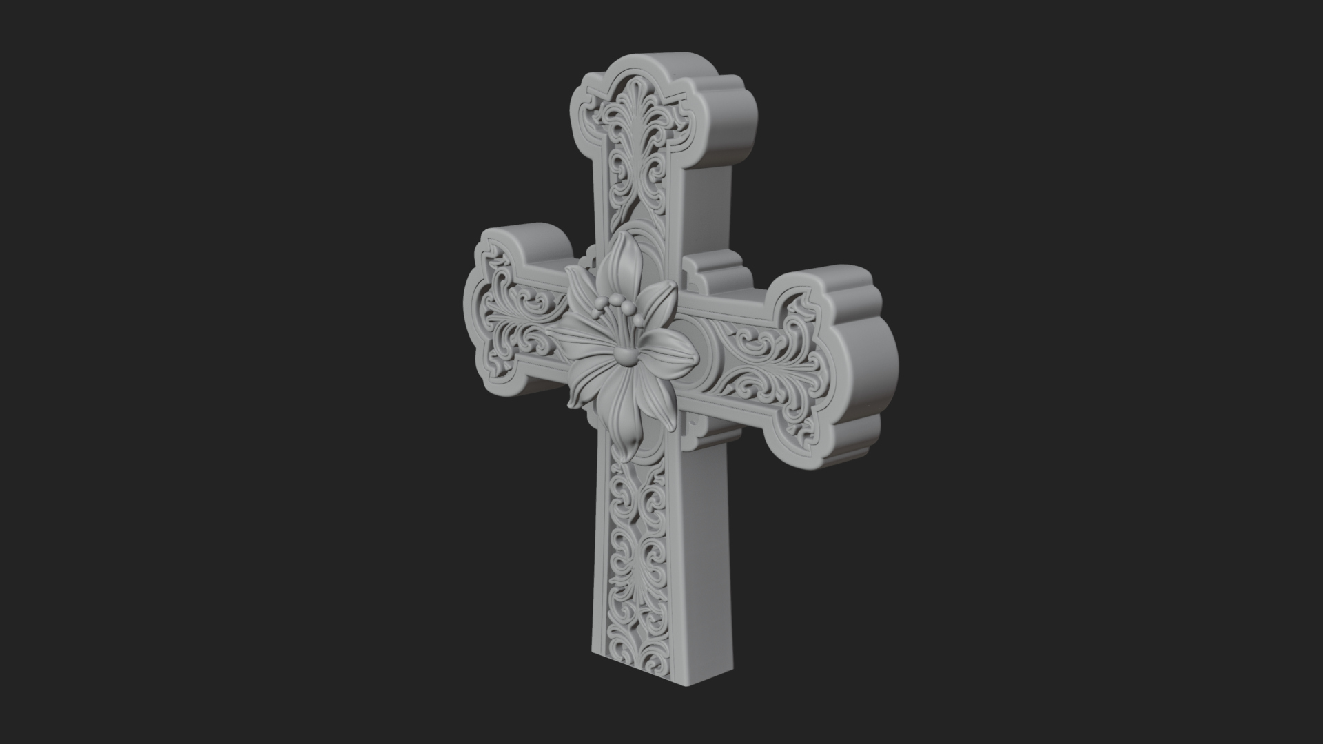 Carved Relief Wall Cross Design 299 3D Print Model 3D Model