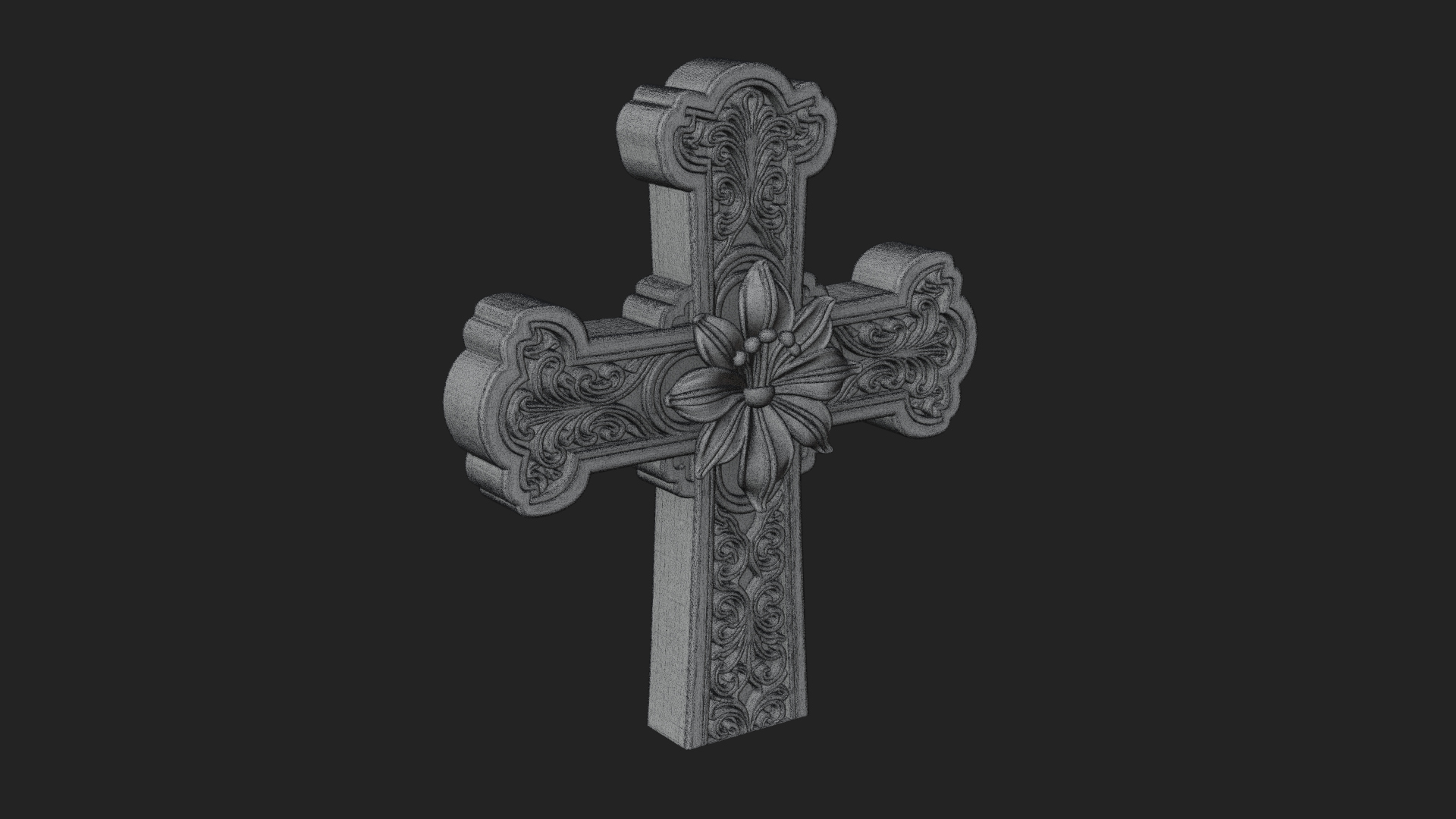 Carved Relief Wall Cross Design 299 3D Print Model 3D Model