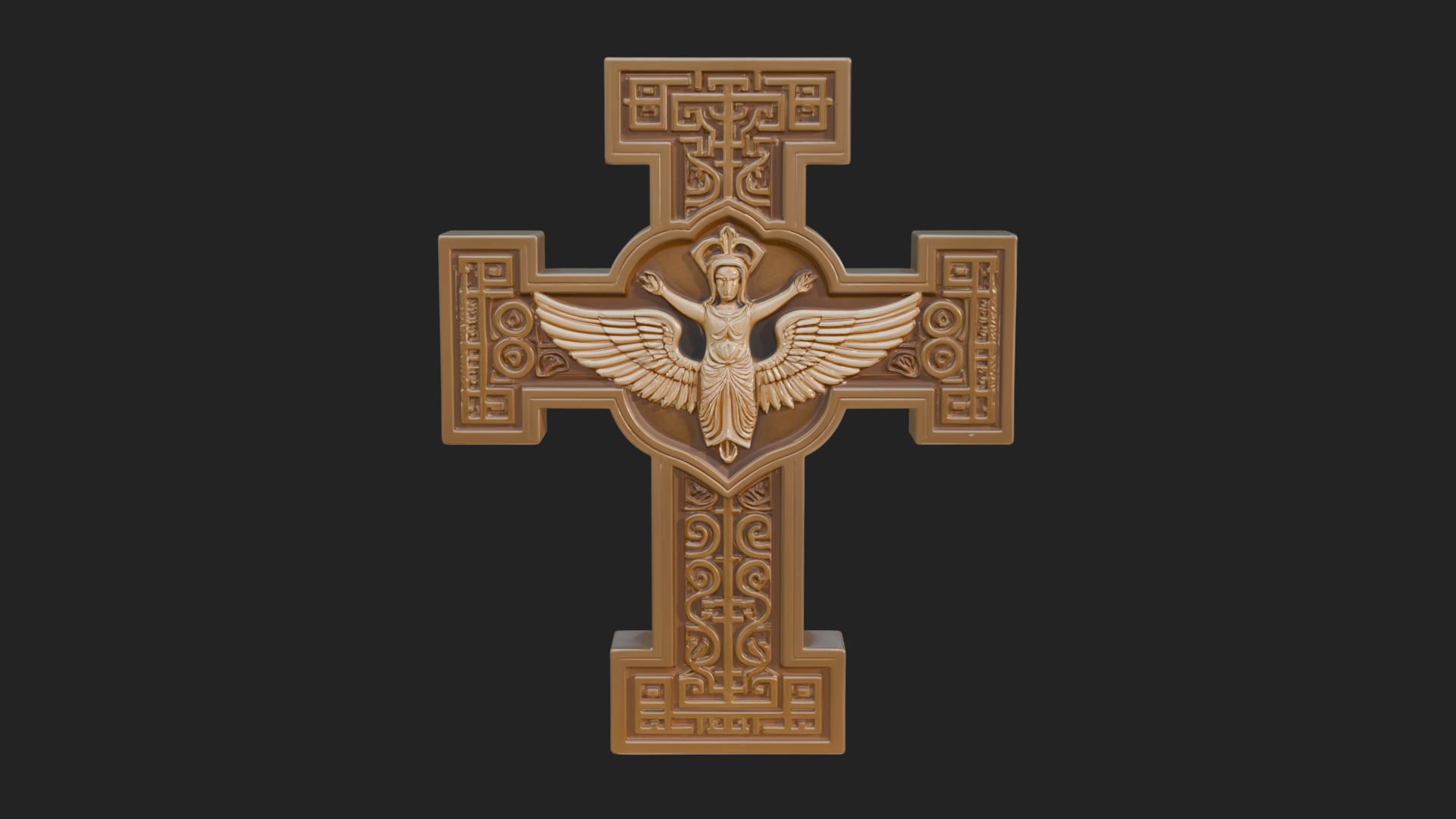 Carved Relief Wall Cross Design 3 3D Print Model 3D Model