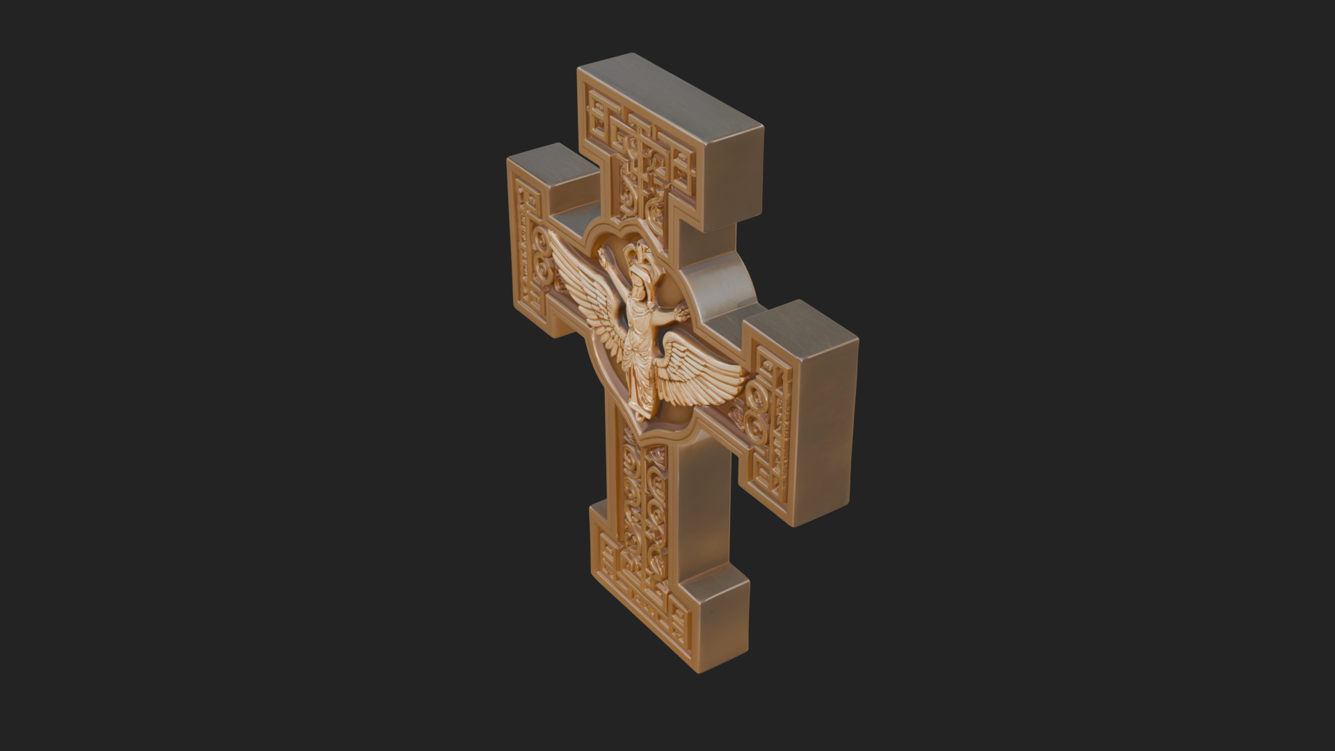 Carved Relief Wall Cross Design 3 3D Print Model 3D Model