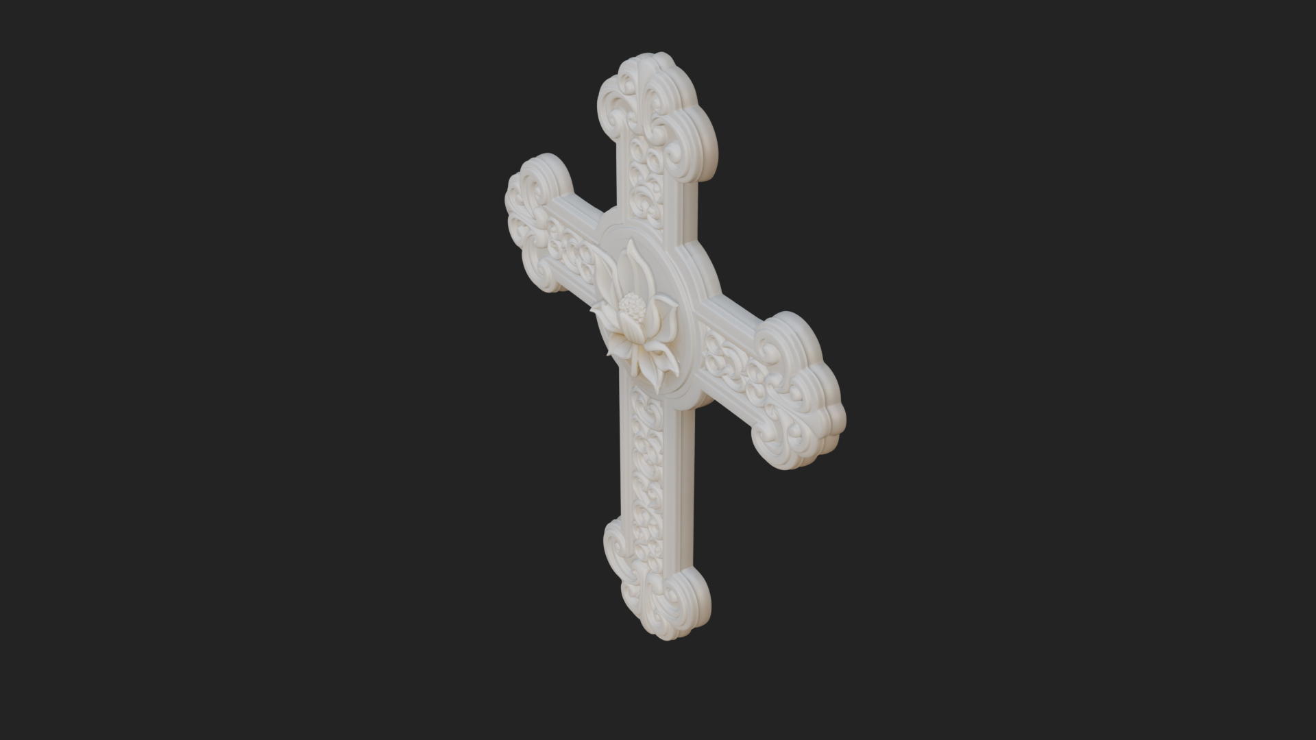 Carved Relief Wall Cross Design 30 3D Print Model 3D Model