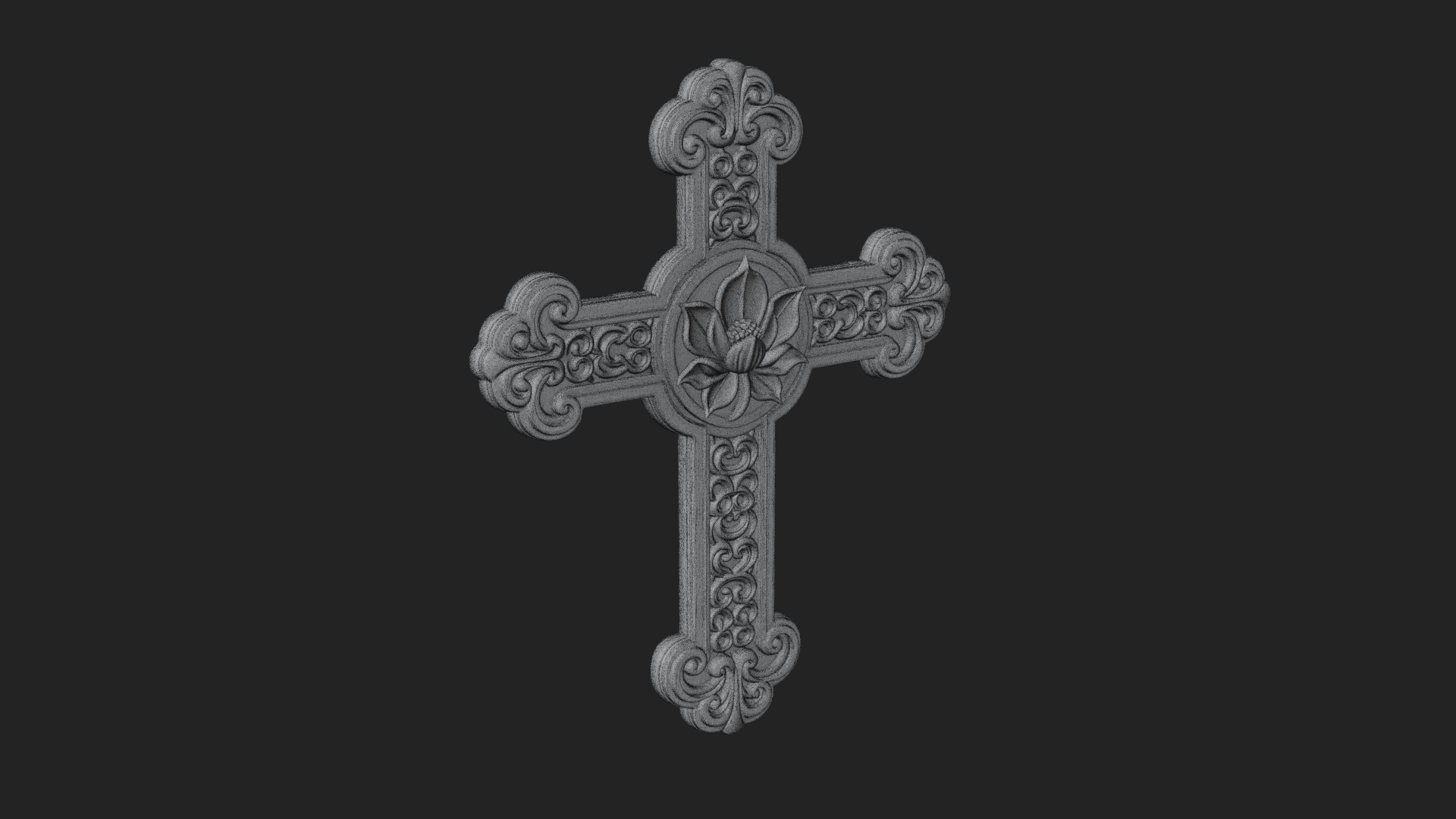 Carved Relief Wall Cross Design 30 3D Print Model 3D Model