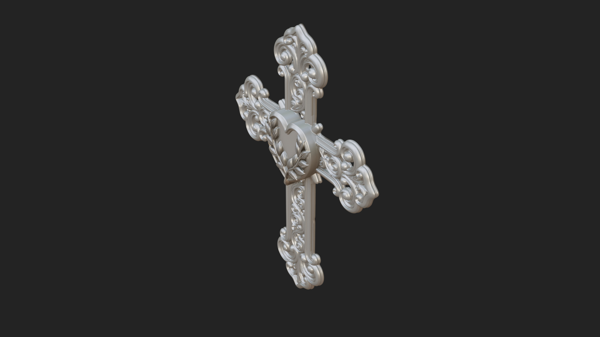 Carved Relief Wall Cross Design 300 3D Print Model 3D Model