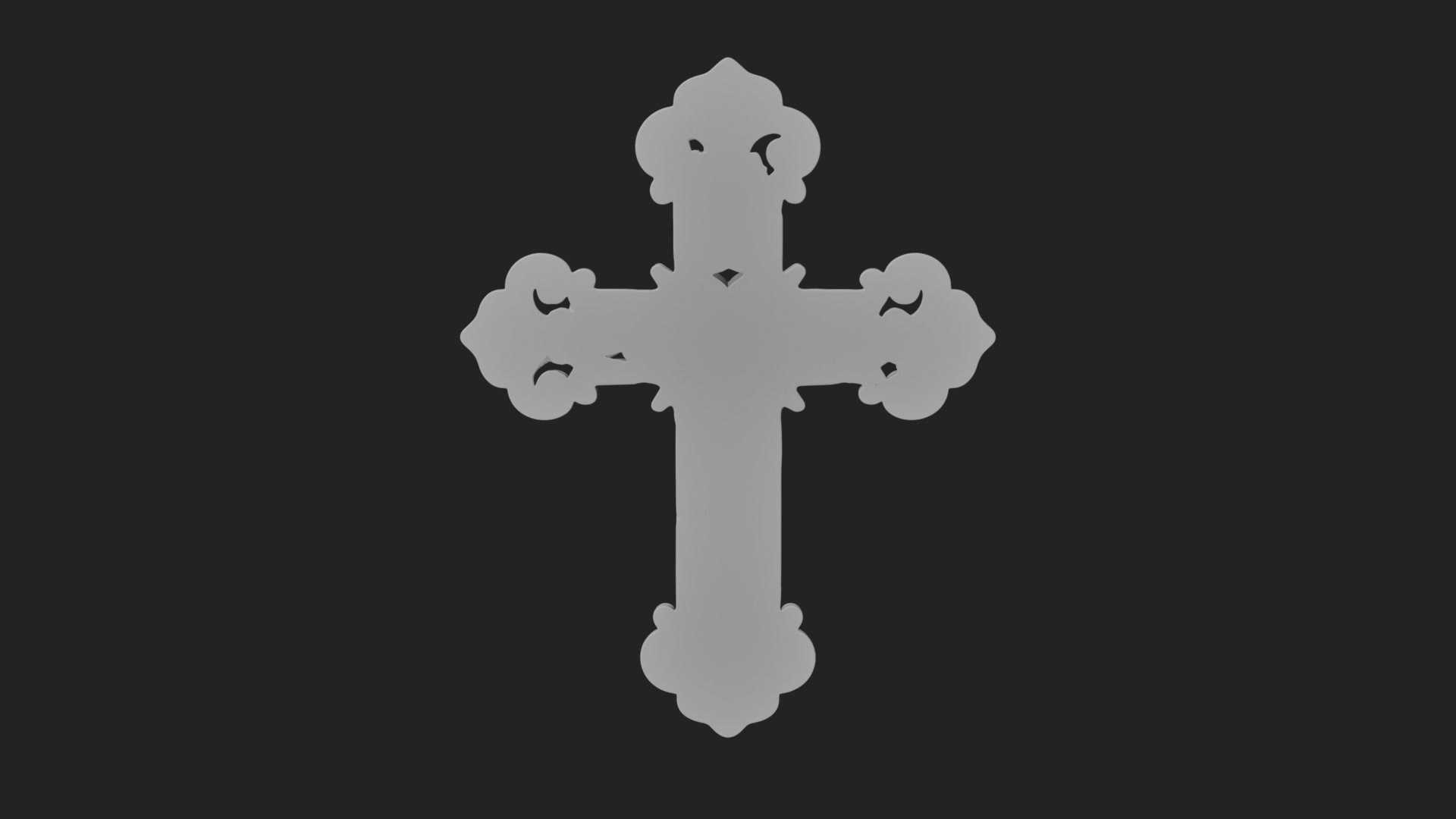 Carved Relief Wall Cross Design 300 3D Print Model 3D Model