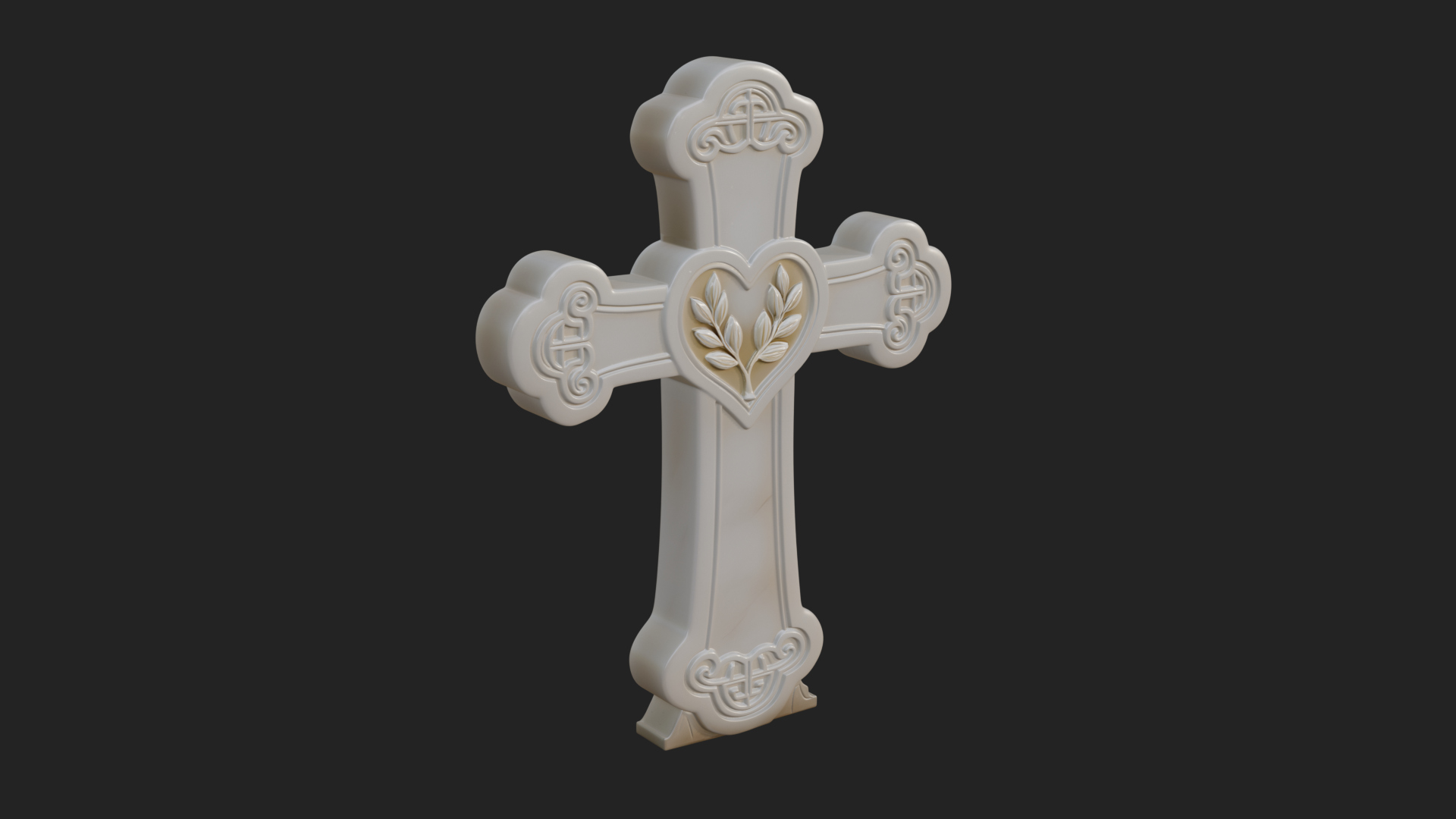Carved Relief Wall Cross Design 301 3D Print Model 3D Model