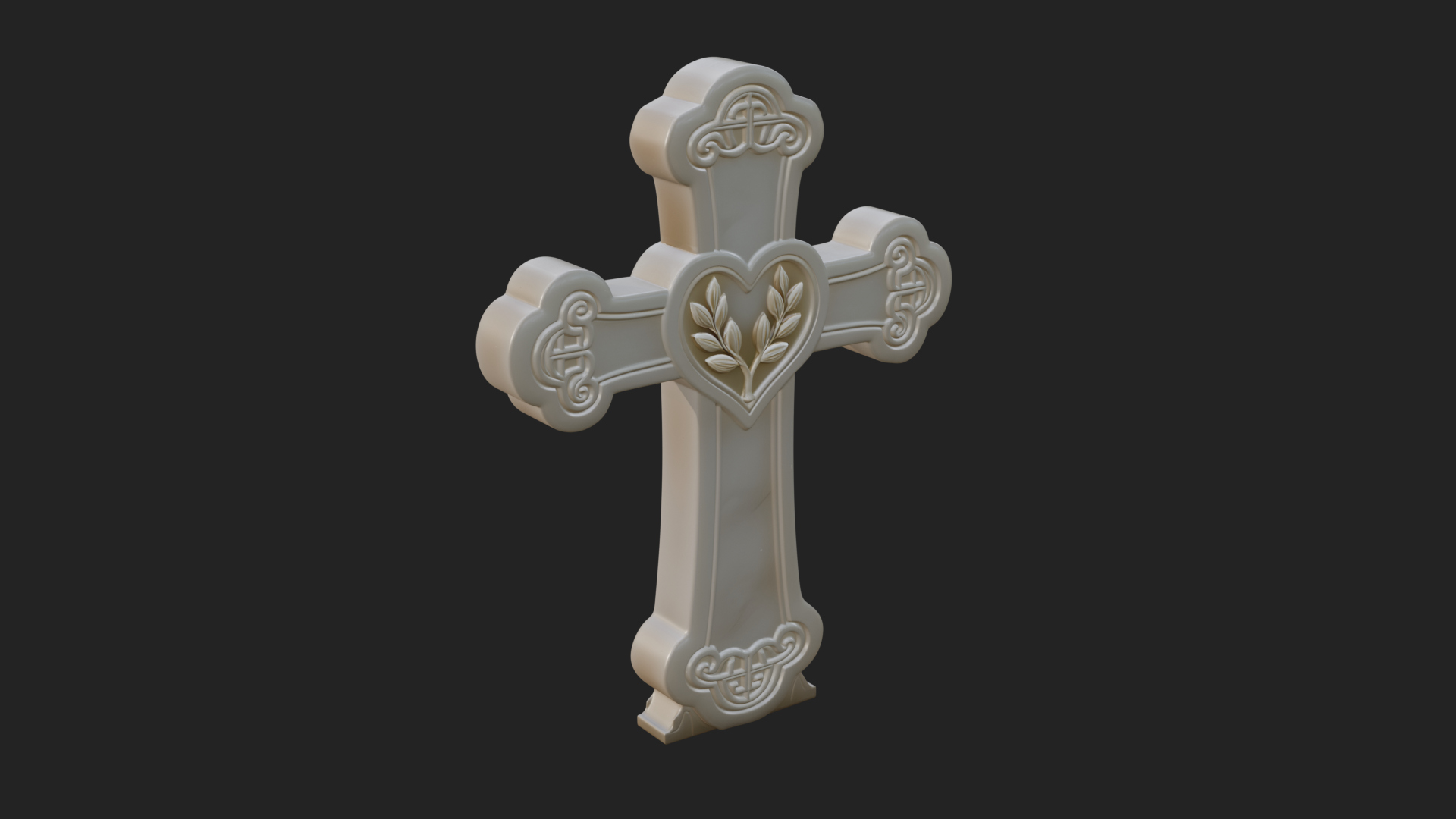 Carved Relief Wall Cross Design 301 3D Print Model 3D Model