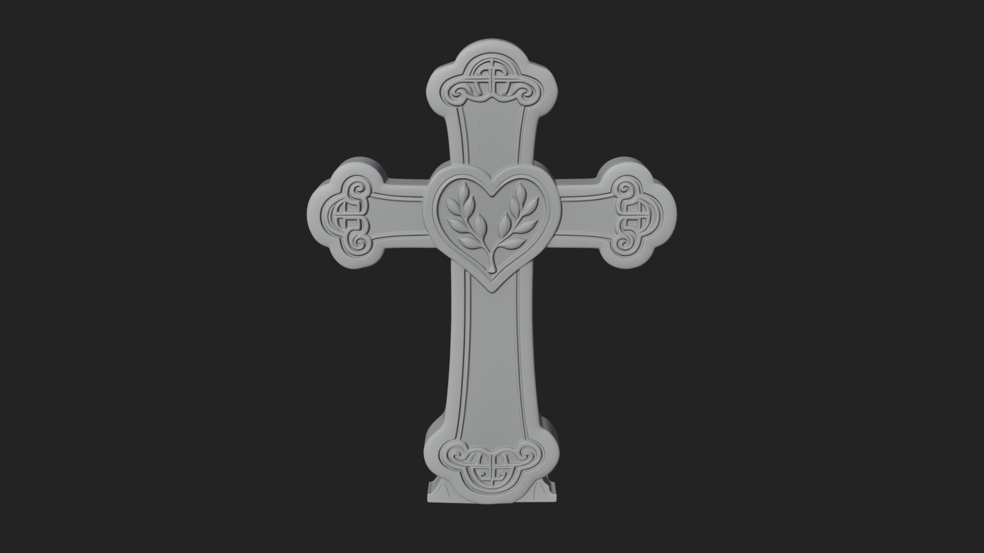 Carved Relief Wall Cross Design 301 3D Print Model 3D Model