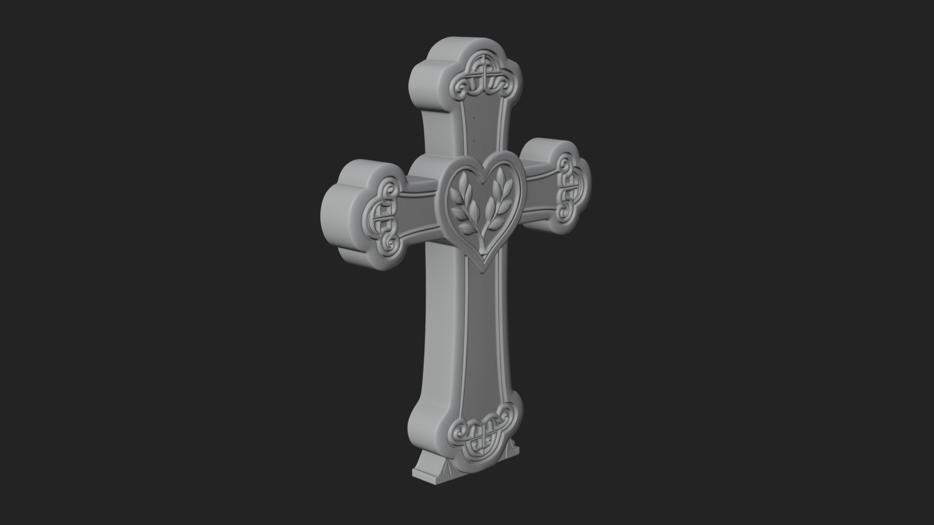 Carved Relief Wall Cross Design 301 3D Print Model 3D Model