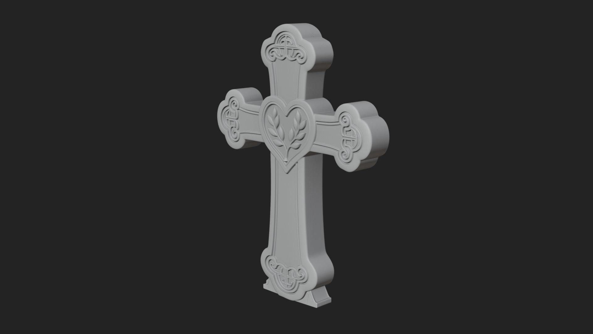 Carved Relief Wall Cross Design 301 3D Print Model 3D Model