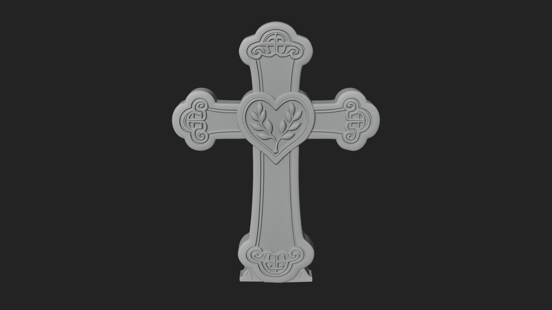 Carved Relief Wall Cross Design 301 3D Print Model 3D Model