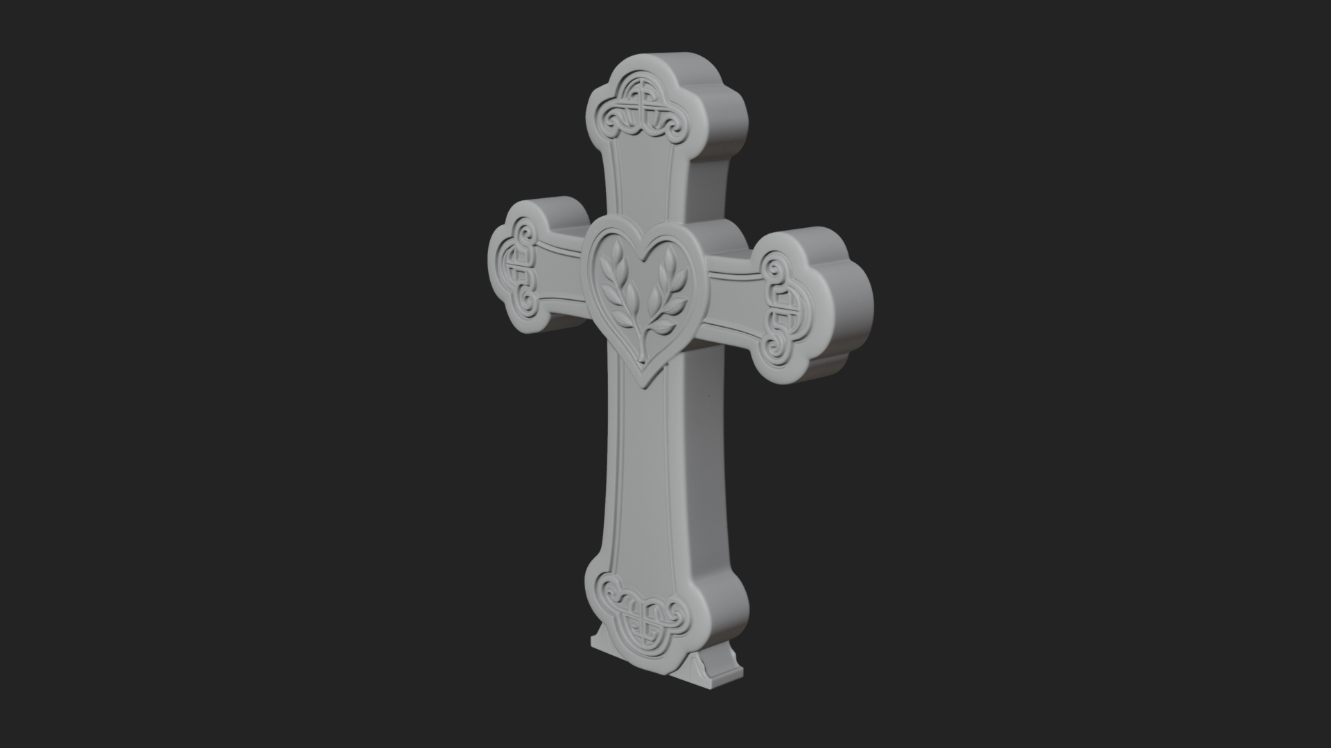 Carved Relief Wall Cross Design 301 3D Print Model 3D Model