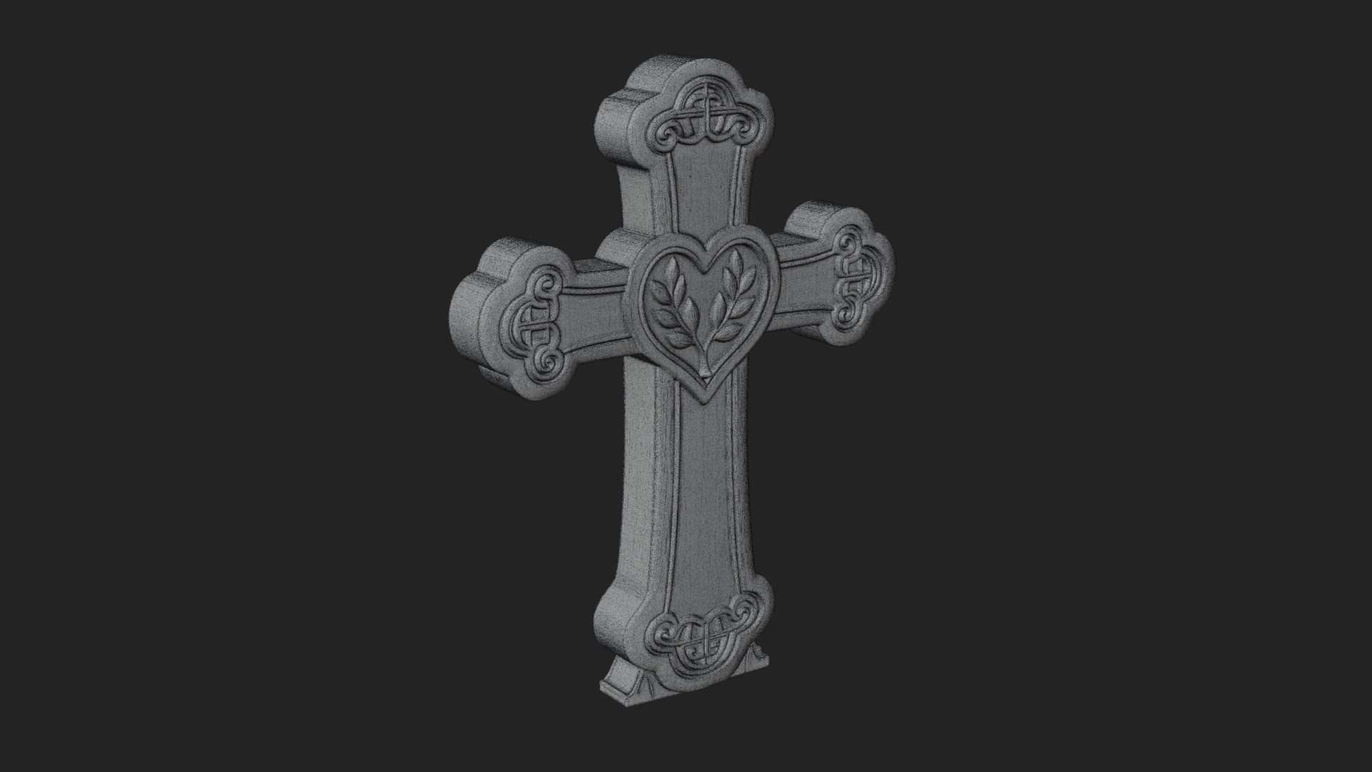 Carved Relief Wall Cross Design 301 3D Print Model 3D Model