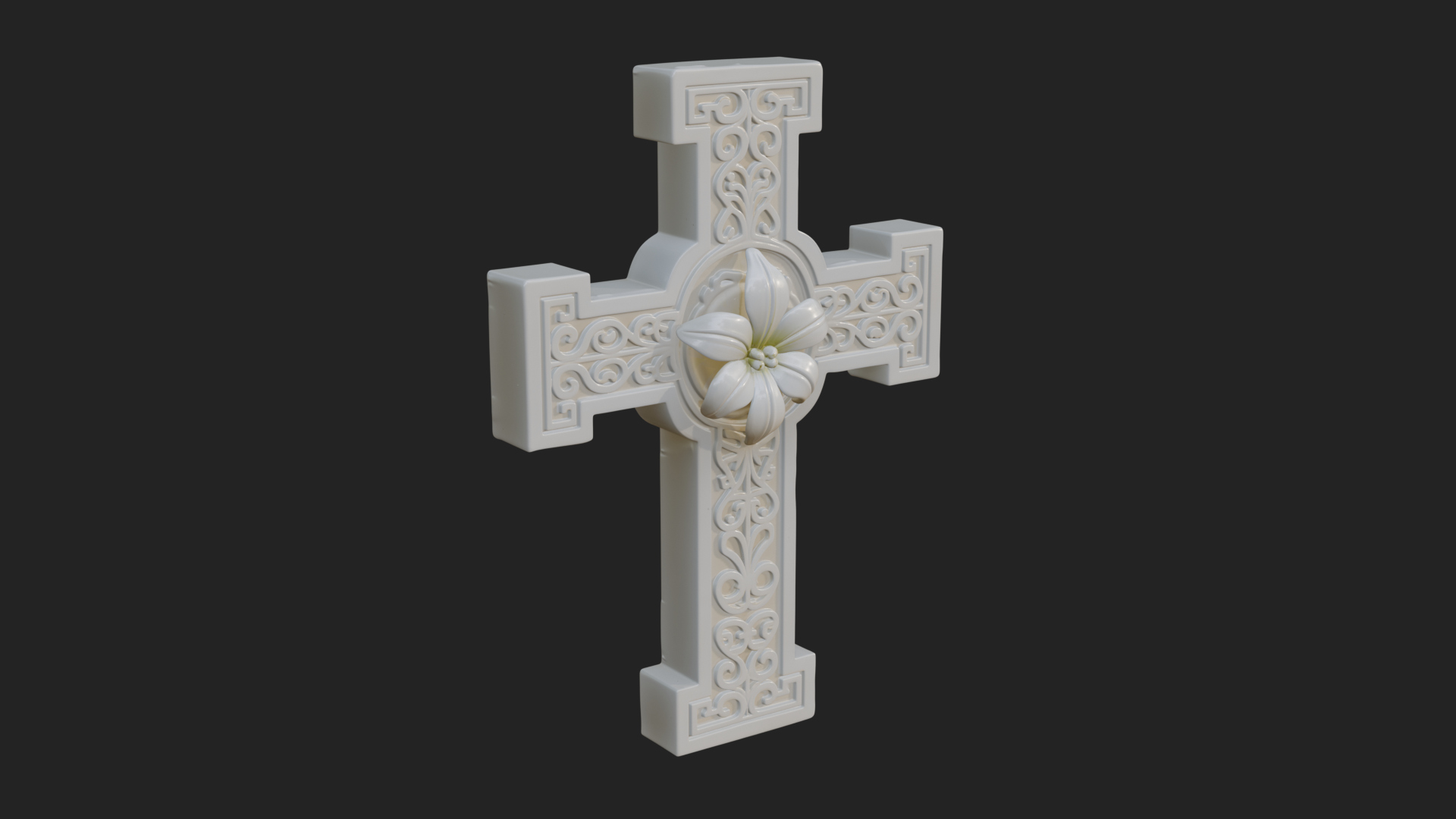 Carved Relief Wall Cross Design 302 3D Print Model 3D Model