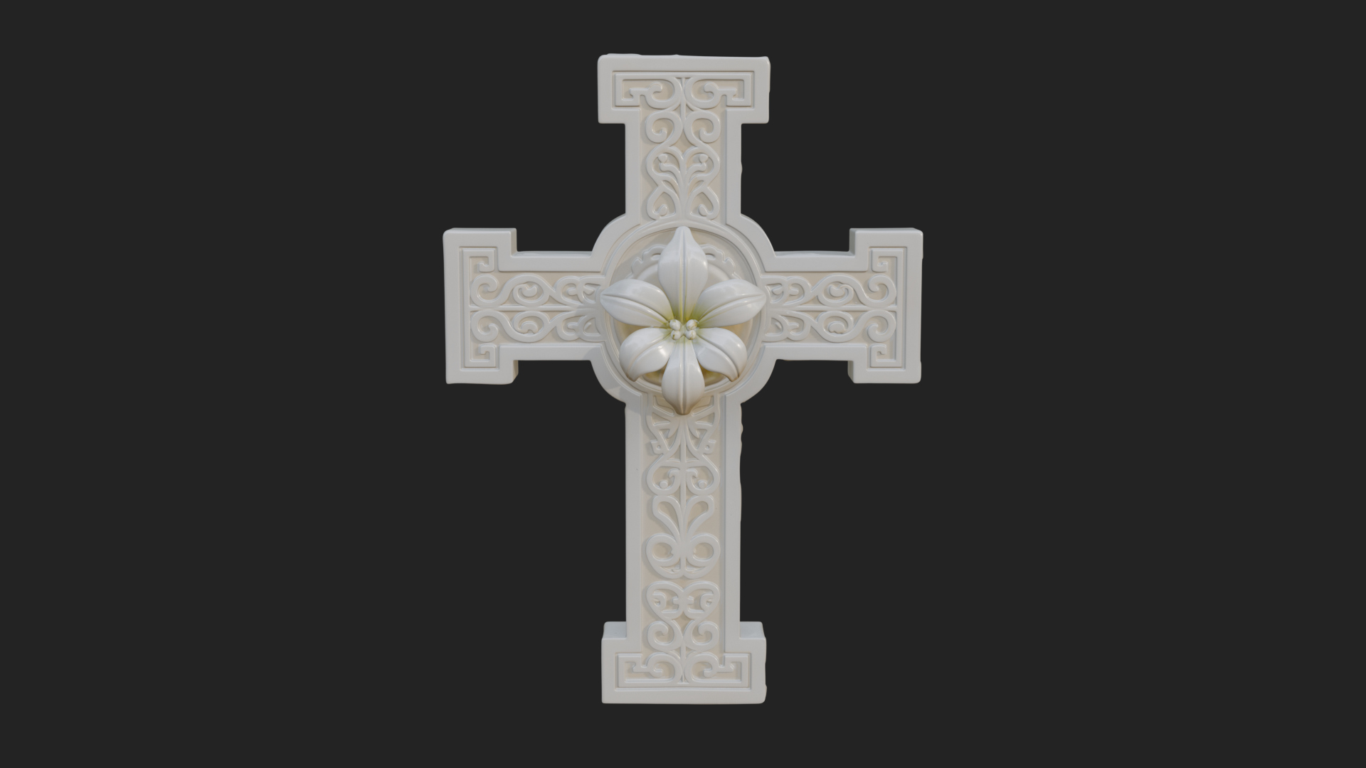 Carved Relief Wall Cross Design 302 3D Print Model 3D Model