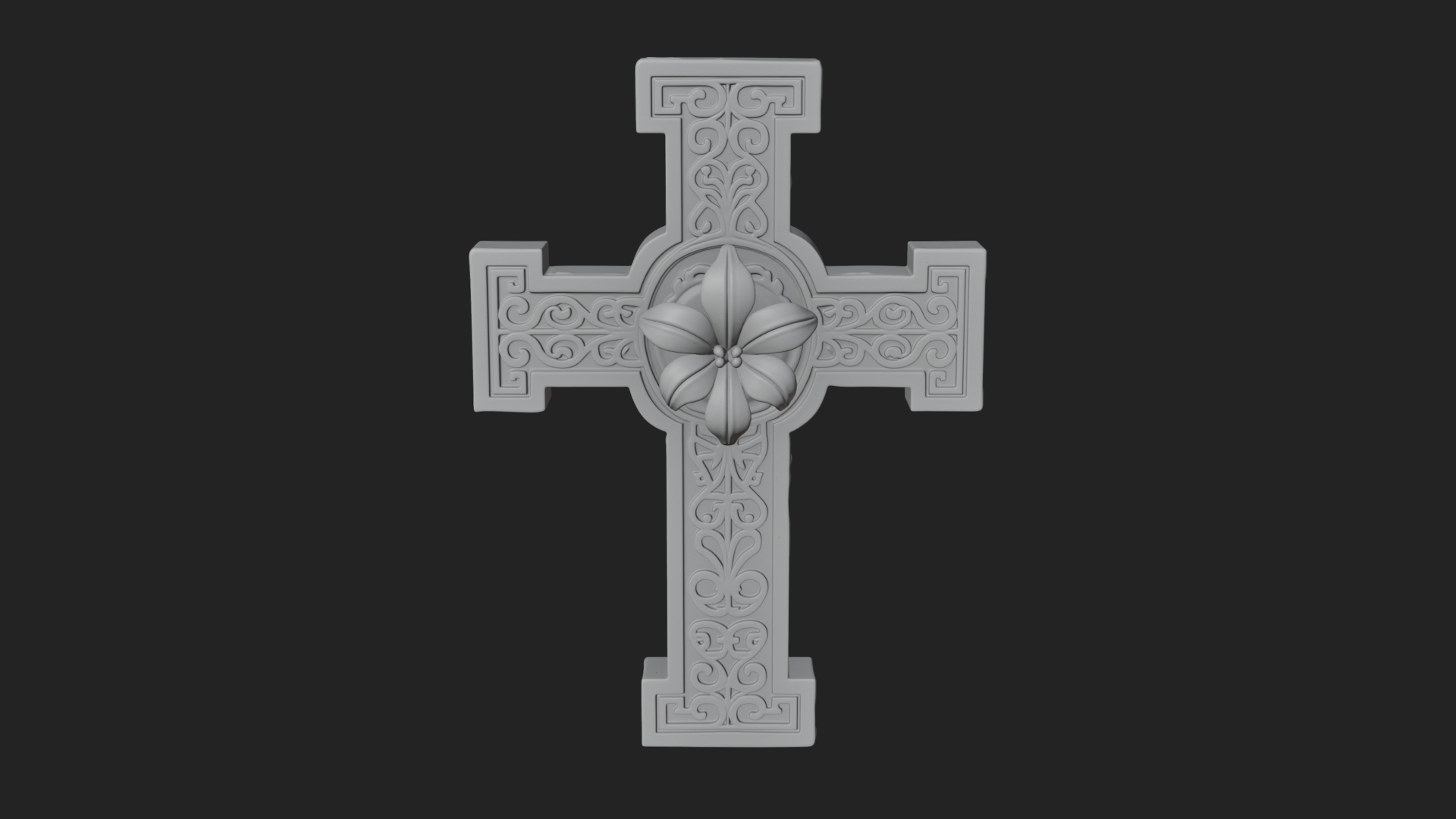 Carved Relief Wall Cross Design 302 3D Print Model 3D Model