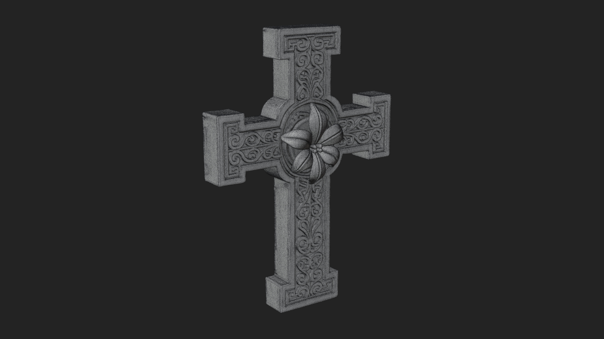 Carved Relief Wall Cross Design 302 3D Print Model 3D Model