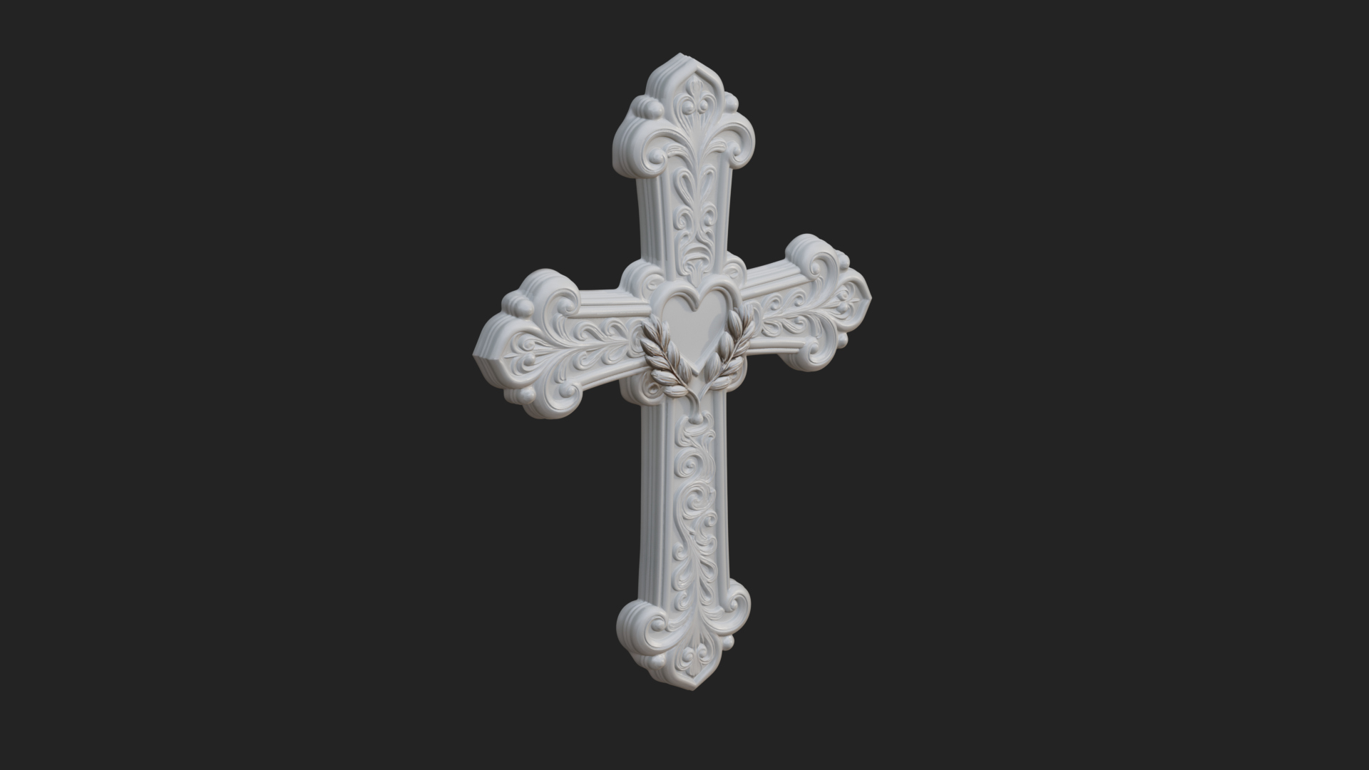 Carved Relief Wall Cross Design 303 3D Print Model 3D Model