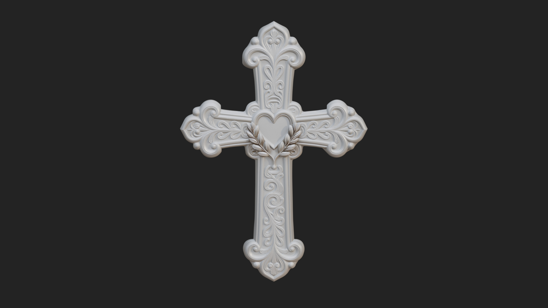 Carved Relief Wall Cross Design 303 3D Print Model 3D Model