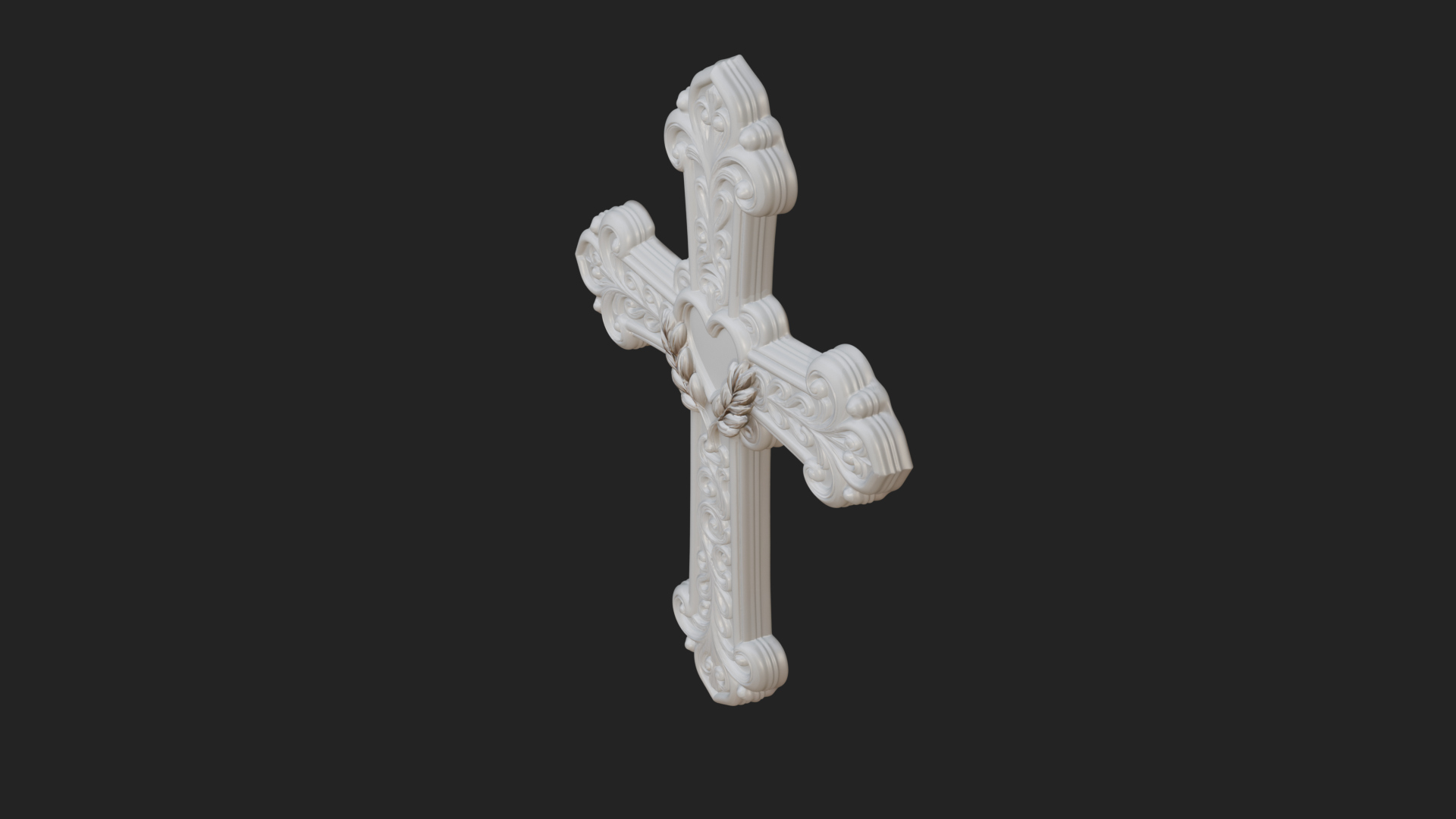 Carved Relief Wall Cross Design 303 3D Print Model 3D Model