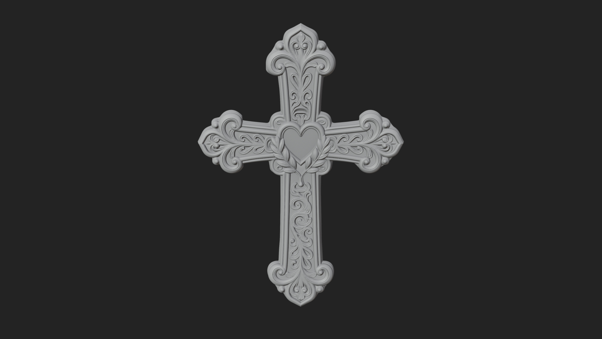 Carved Relief Wall Cross Design 303 3D Print Model 3D Model