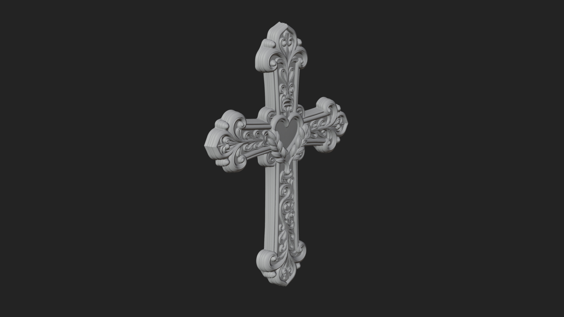 Carved Relief Wall Cross Design 303 3D Print Model 3D Model